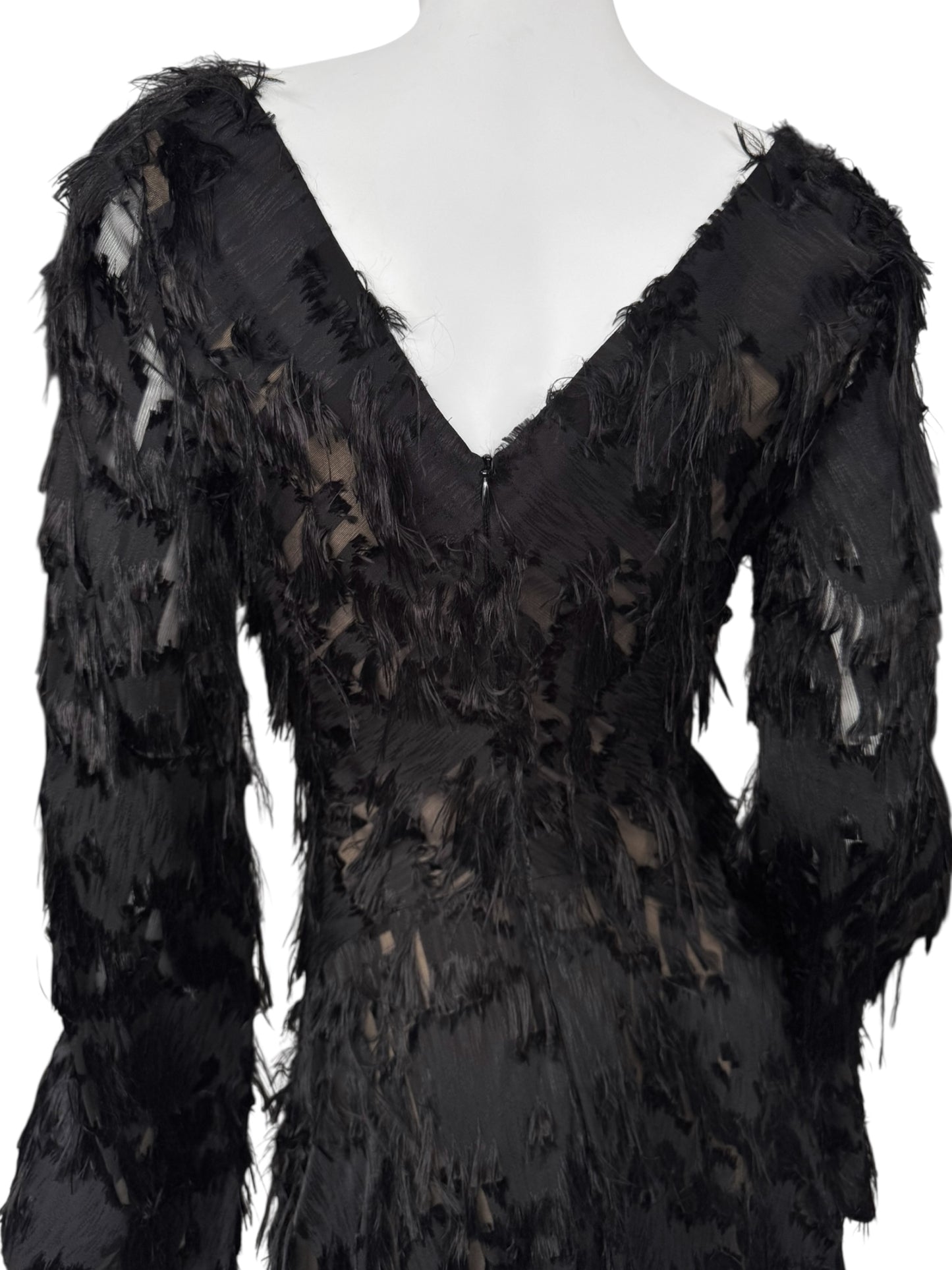 PLEIN SUD 2010s BLACK DISTRESS MIDI DRESS