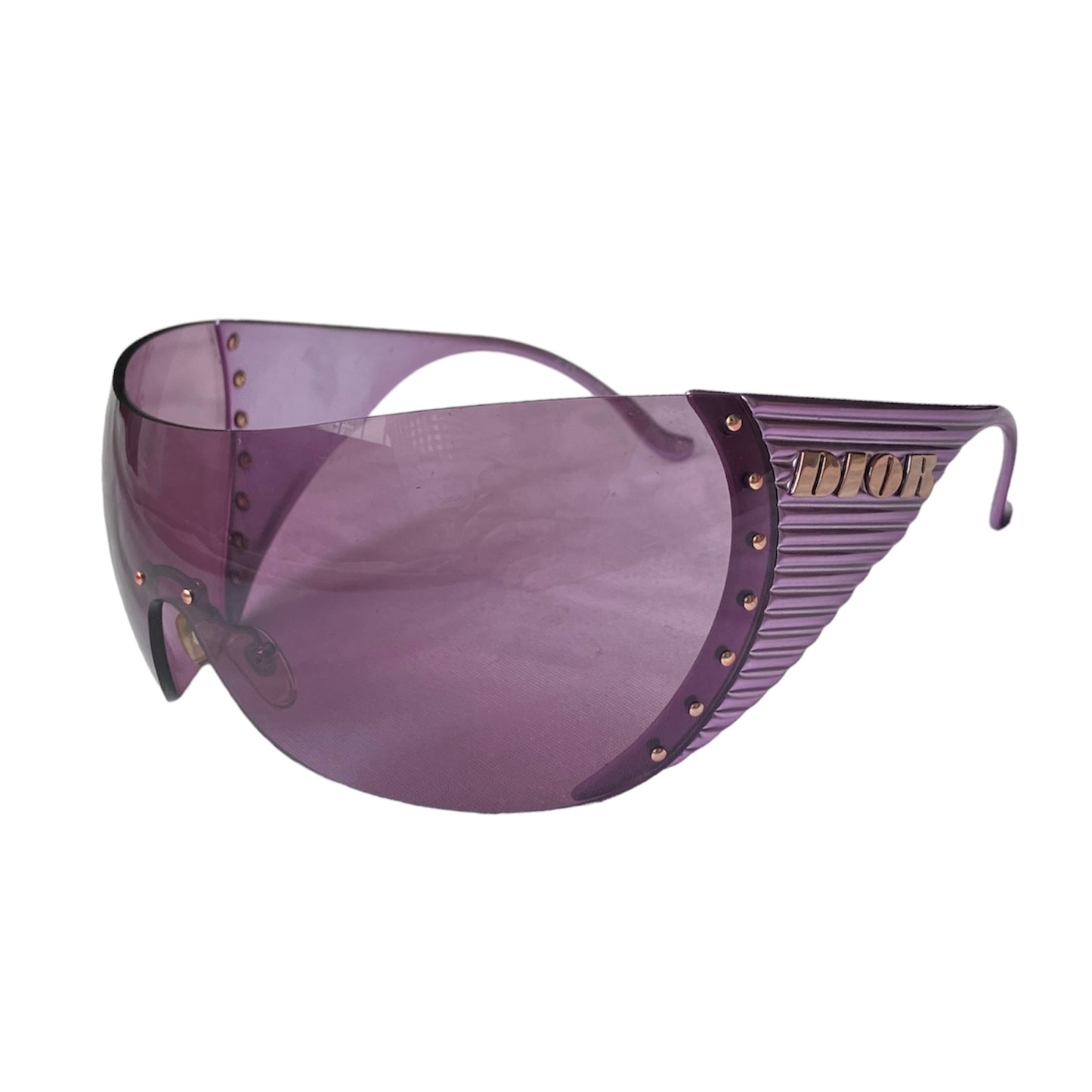 DIOR 2000s BY GALLIANO LILAC BIKE 1 OVERSIZE MASK SUNGLASSES