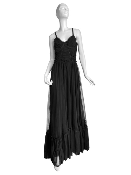 D&G 2000s BLACK TULLE MAXI DRESS