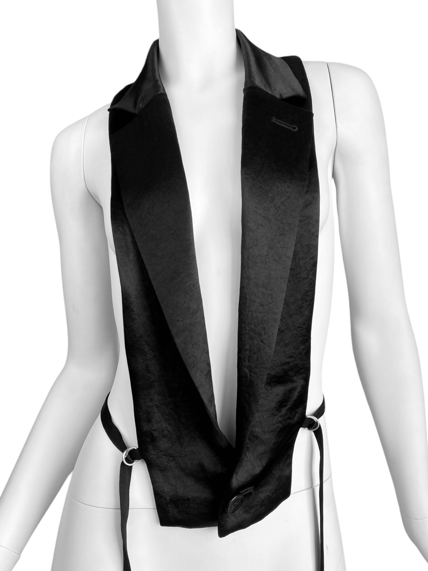 ANN DEMEULEMEESTER FW2021 BLACK BACKLESS VEST