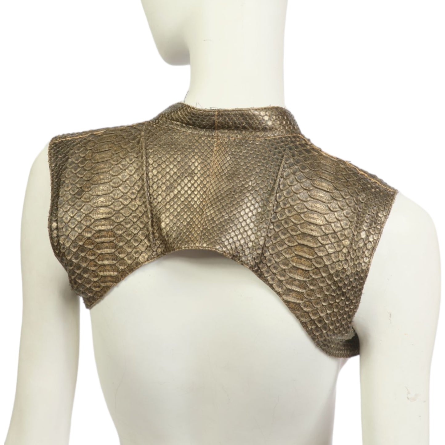 JITROIS 2000s OLD GOLD PYTHON LEATHER BOLERO