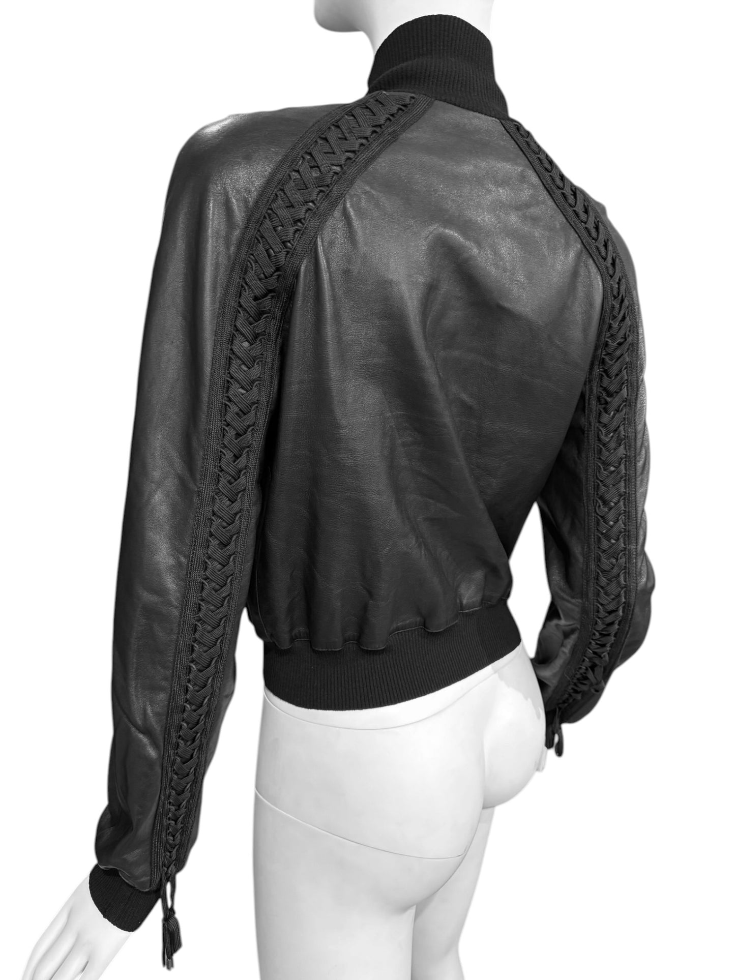 DIOR FW2002 BLACK LEATHER LACE-UP JACKET