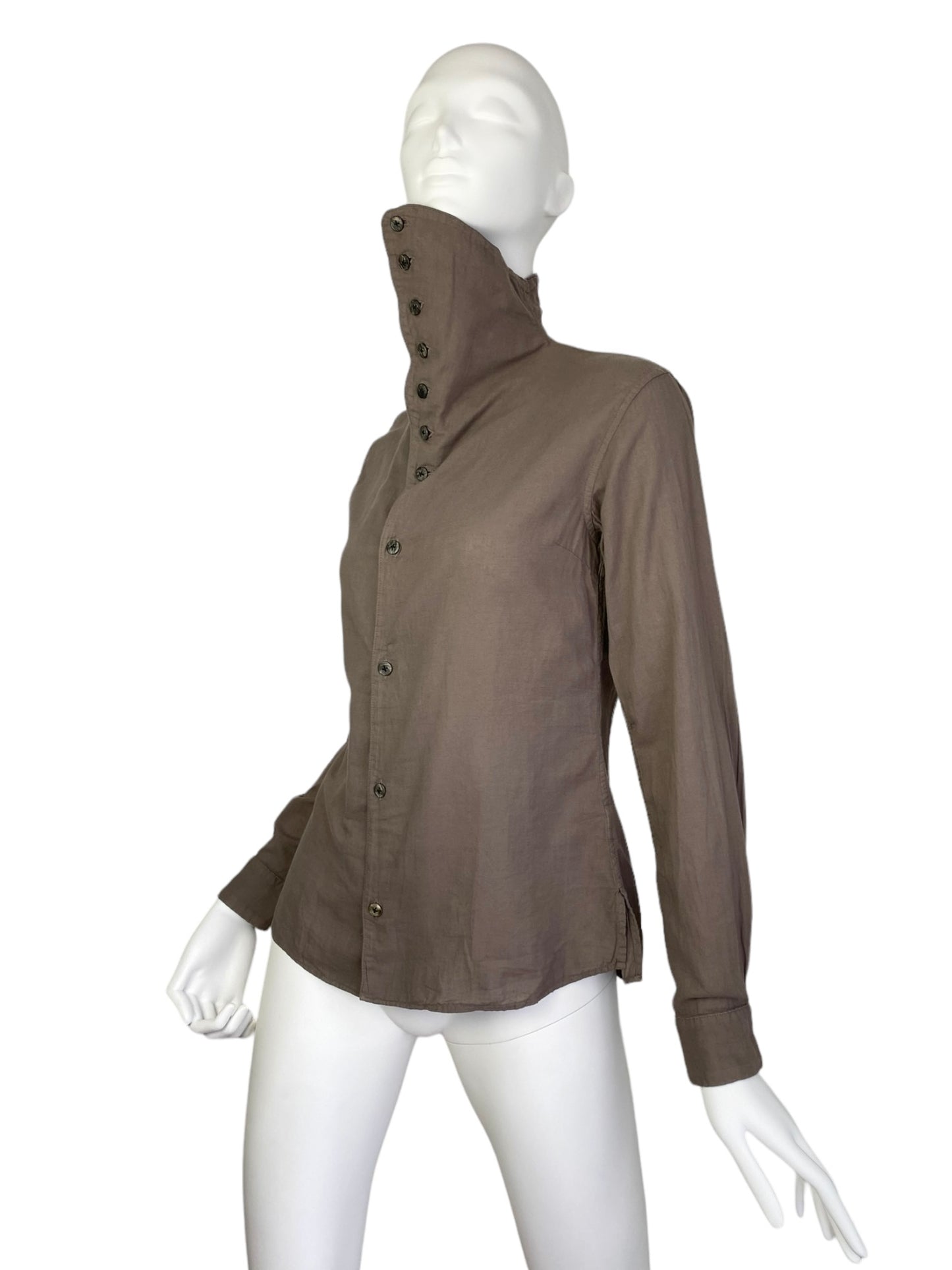 KAPITAL 2010s BROWN HIGH NECK SHIRT