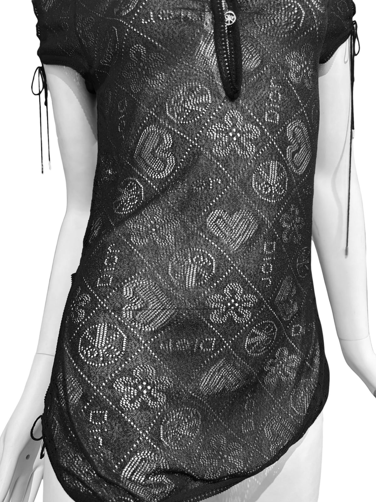 CHRISTIAN DIOR SS2005 BY JOHN GALLIANO BLACK SHEER TOP
