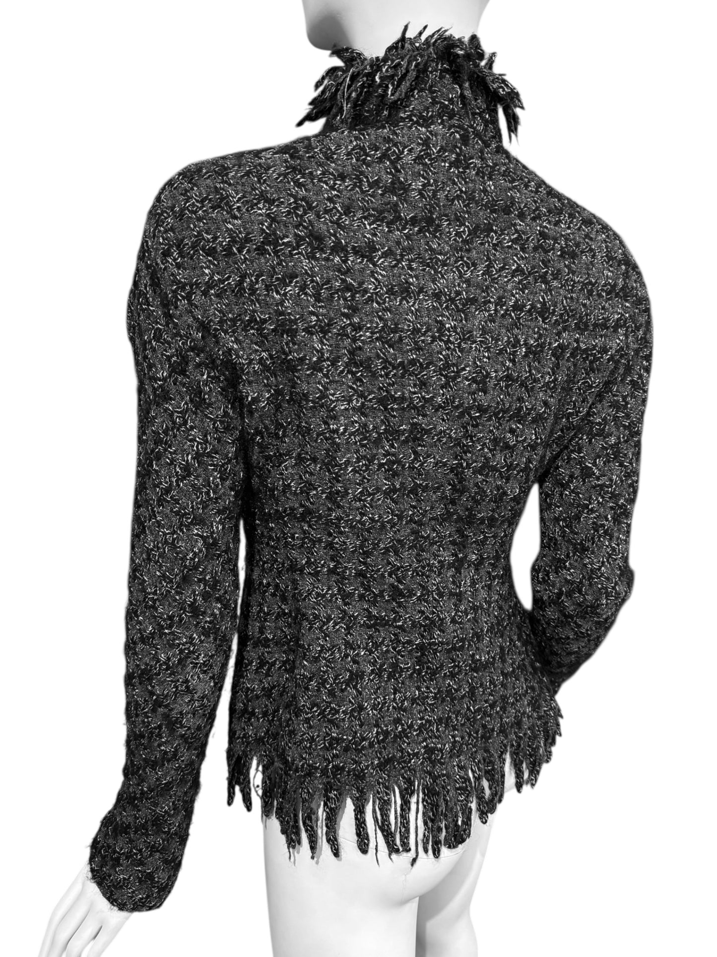 YOHJI YAMAMOTO FW2008 GREY SILK & WOOL TWEED JACKET