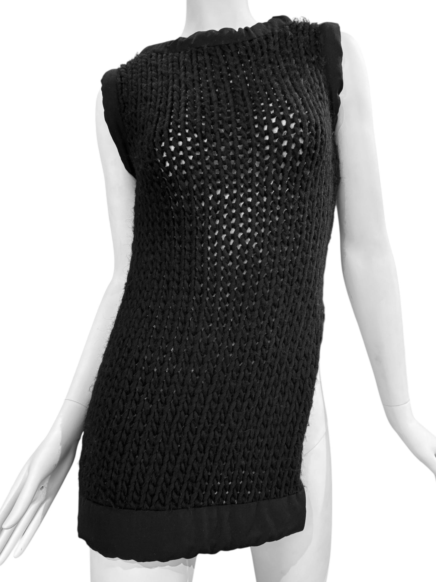 YOHJI YAMAMOTO FW2001 BLACK WOOL TANK TOP