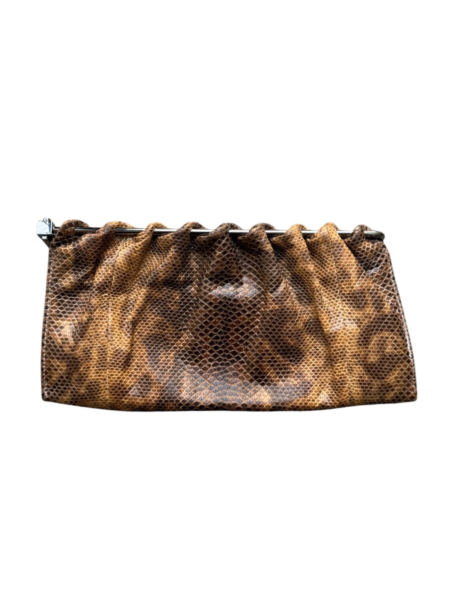 GUCCI FW1999 BY TOM FORD BROWN LIZARD LEATHER CLUTCH