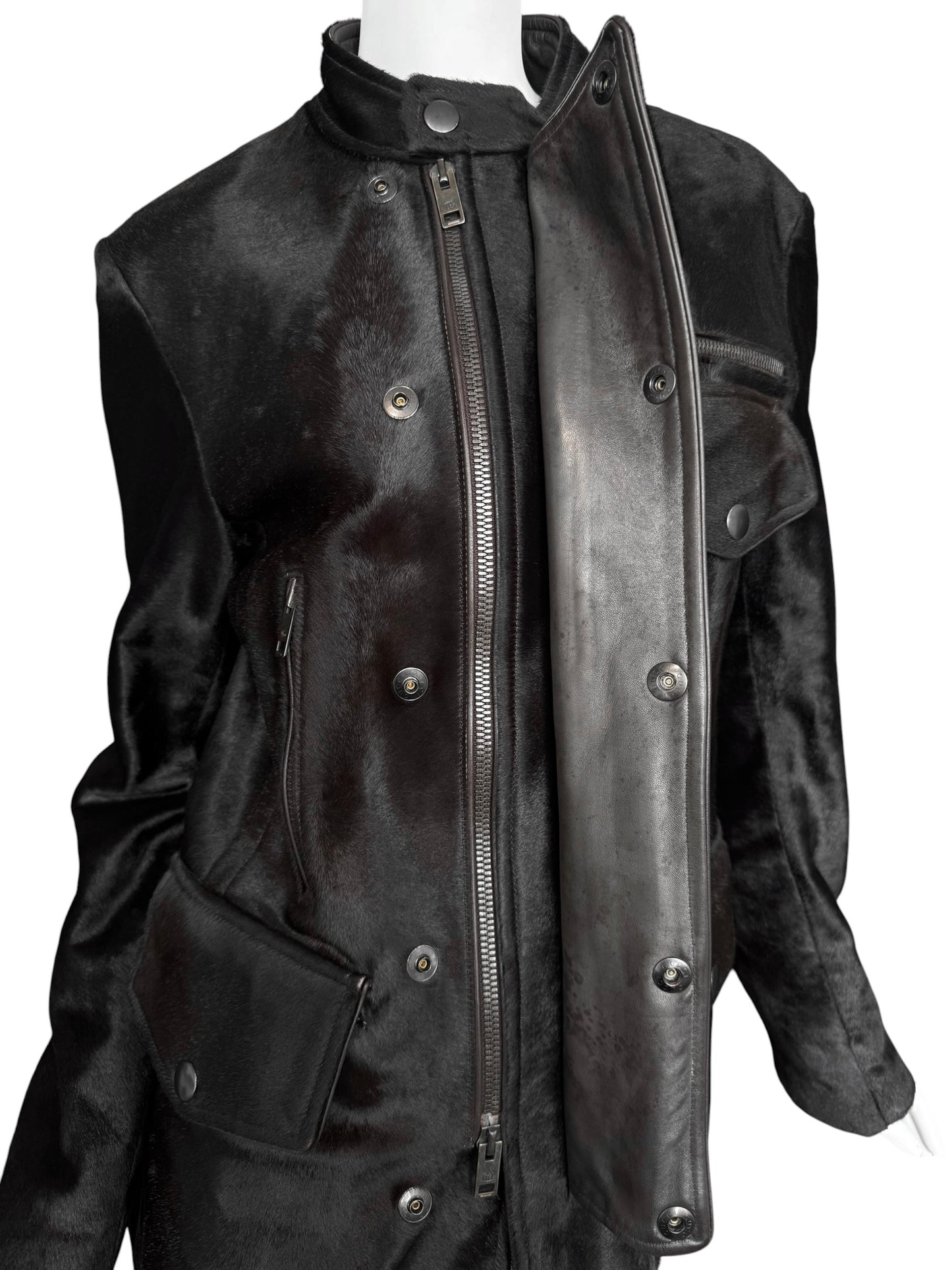 GUCCI FW2004 BY TOM FORD EBONY PONY HAIR JACKET