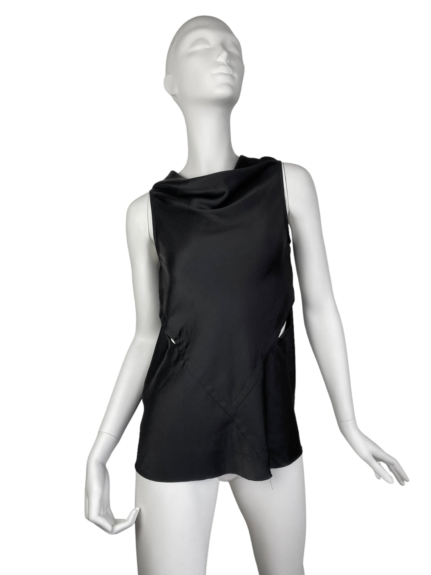 RICK OWENS SS2020 BLACK CUT OUT OPEN BACK TANK TOP