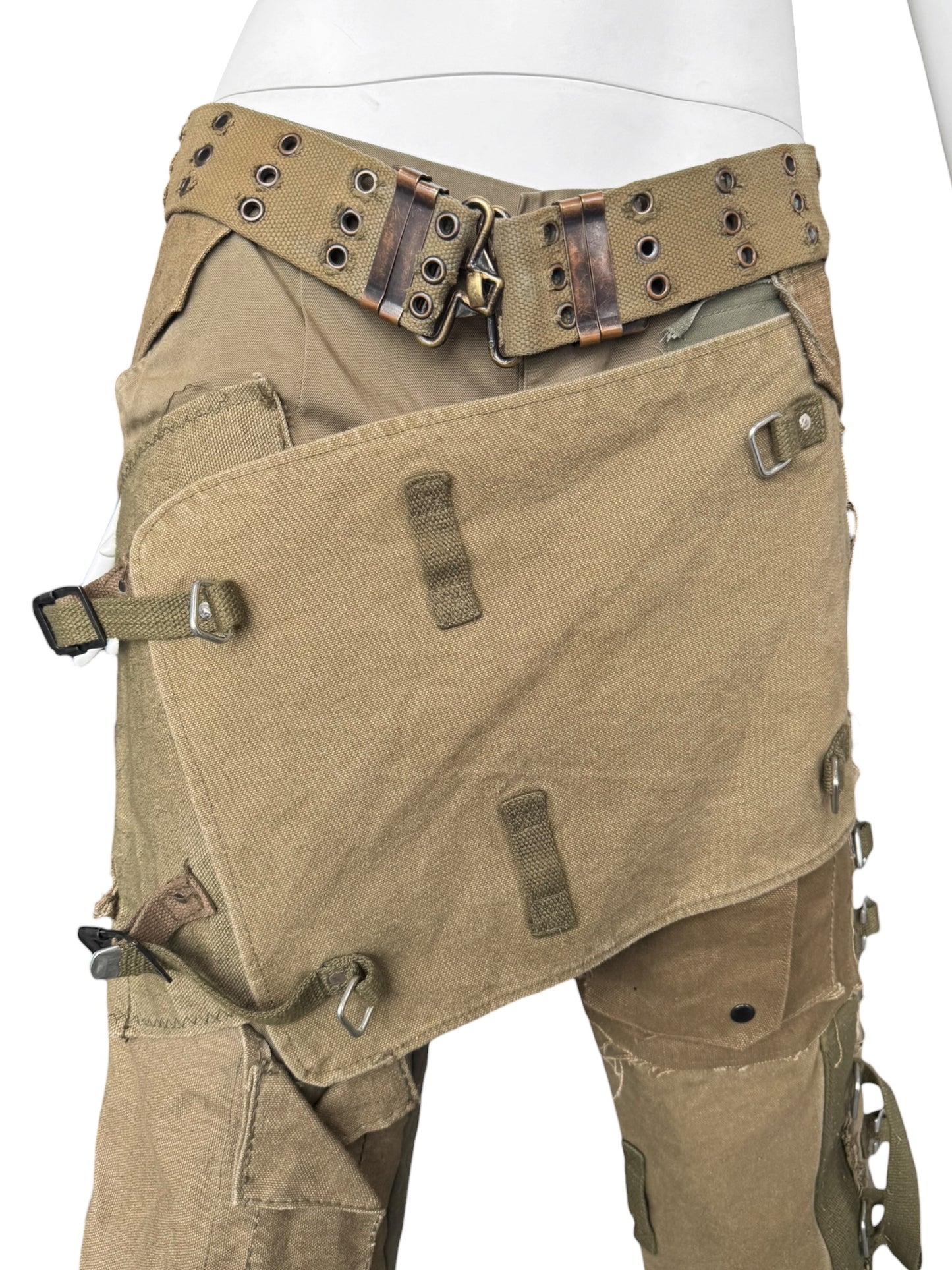 DOLCE & GABBANA FW2003 KHAKI MILITARY RECONSTRUCTED PANTS