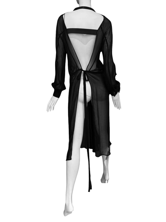 JUNYA WATANABE SS2017 BLACK SHEER OPEN-BACK MIDI DRESS