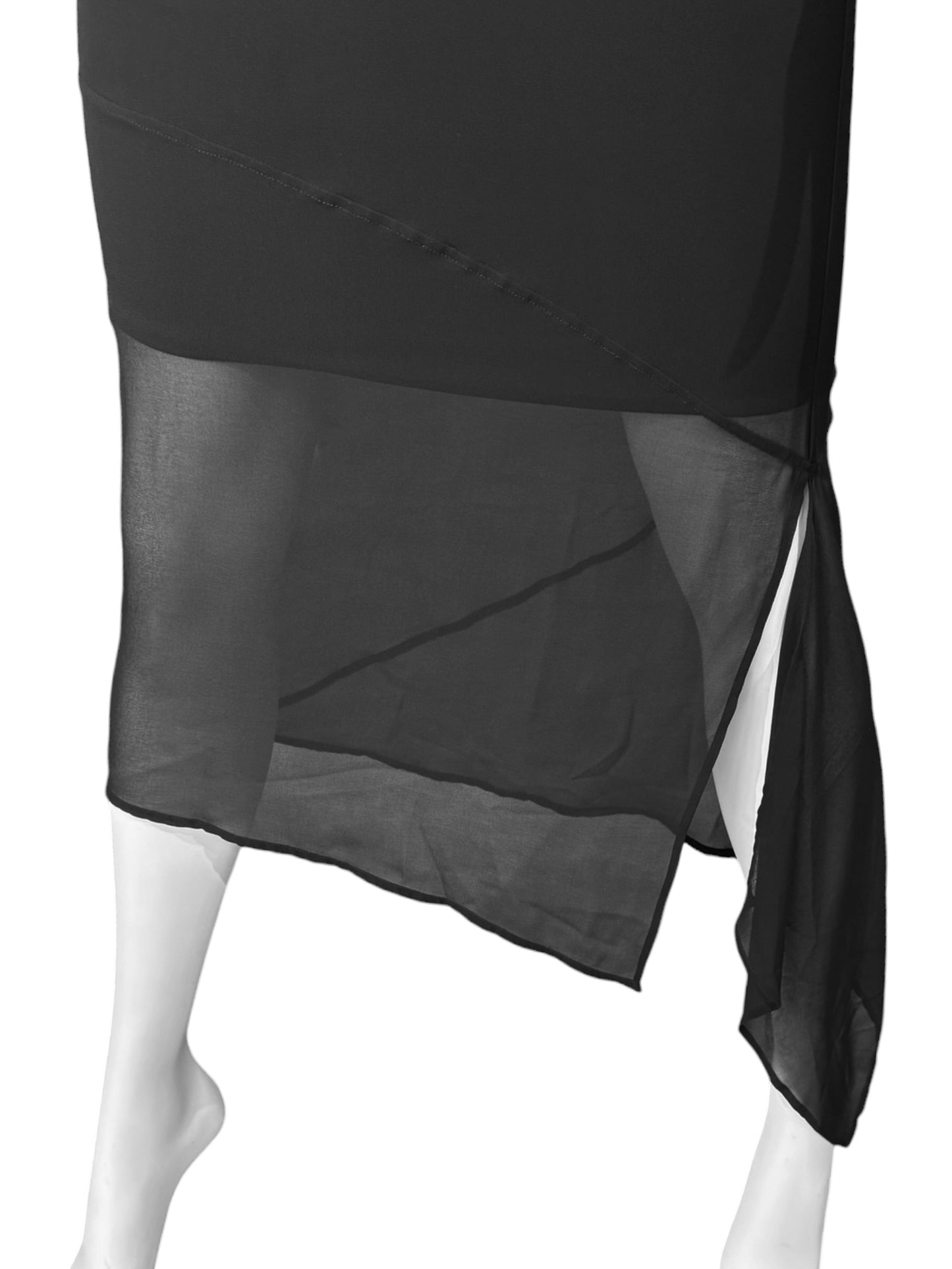 JOHN GALLIANO RESORT 2016 BLACK ASYMMETRICAL MAXI DRESS