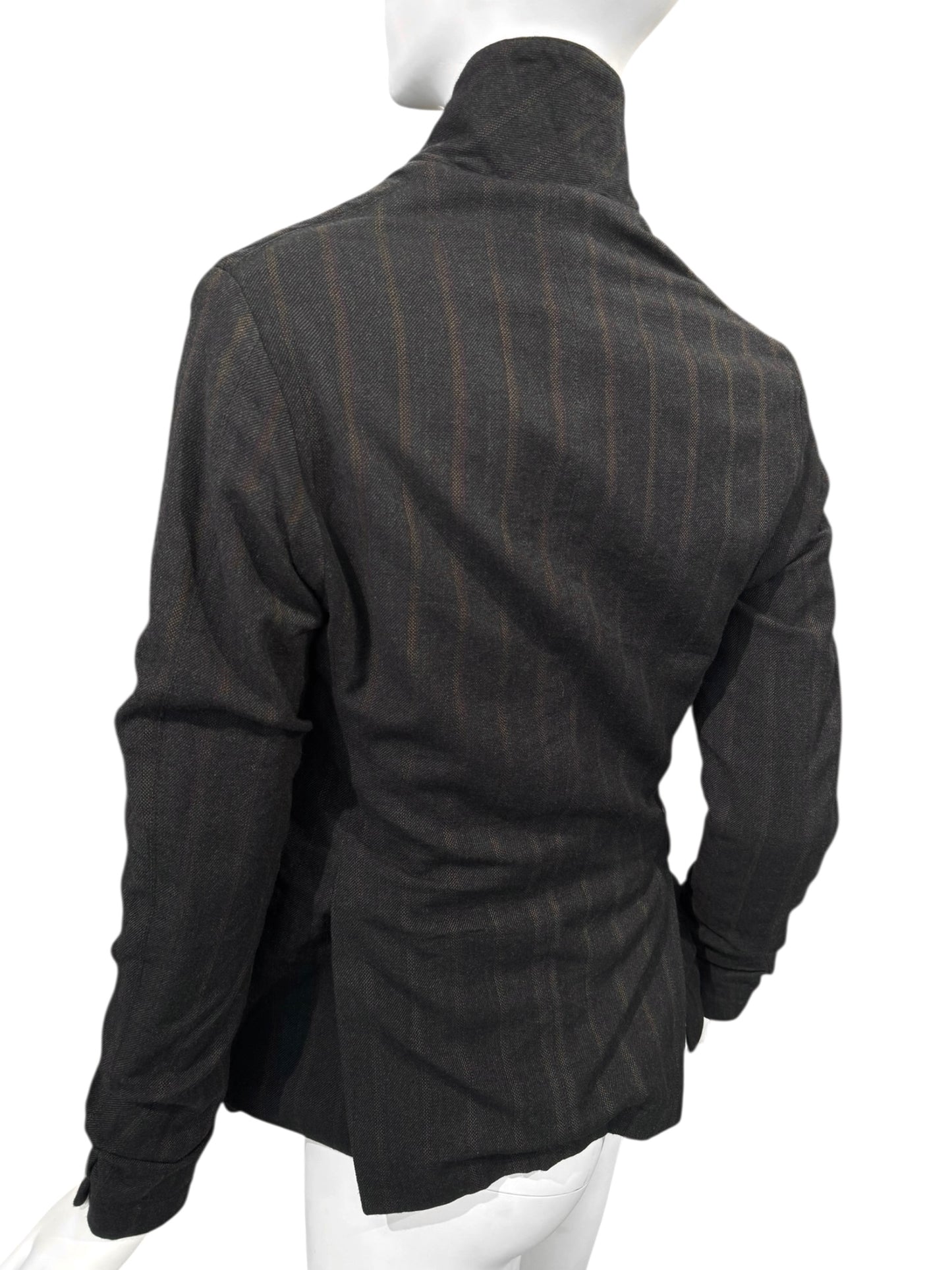 PAUL HARNDEN SHOEMAKERS 2010s DARK BROWN WOOL STRIPED JACKEY