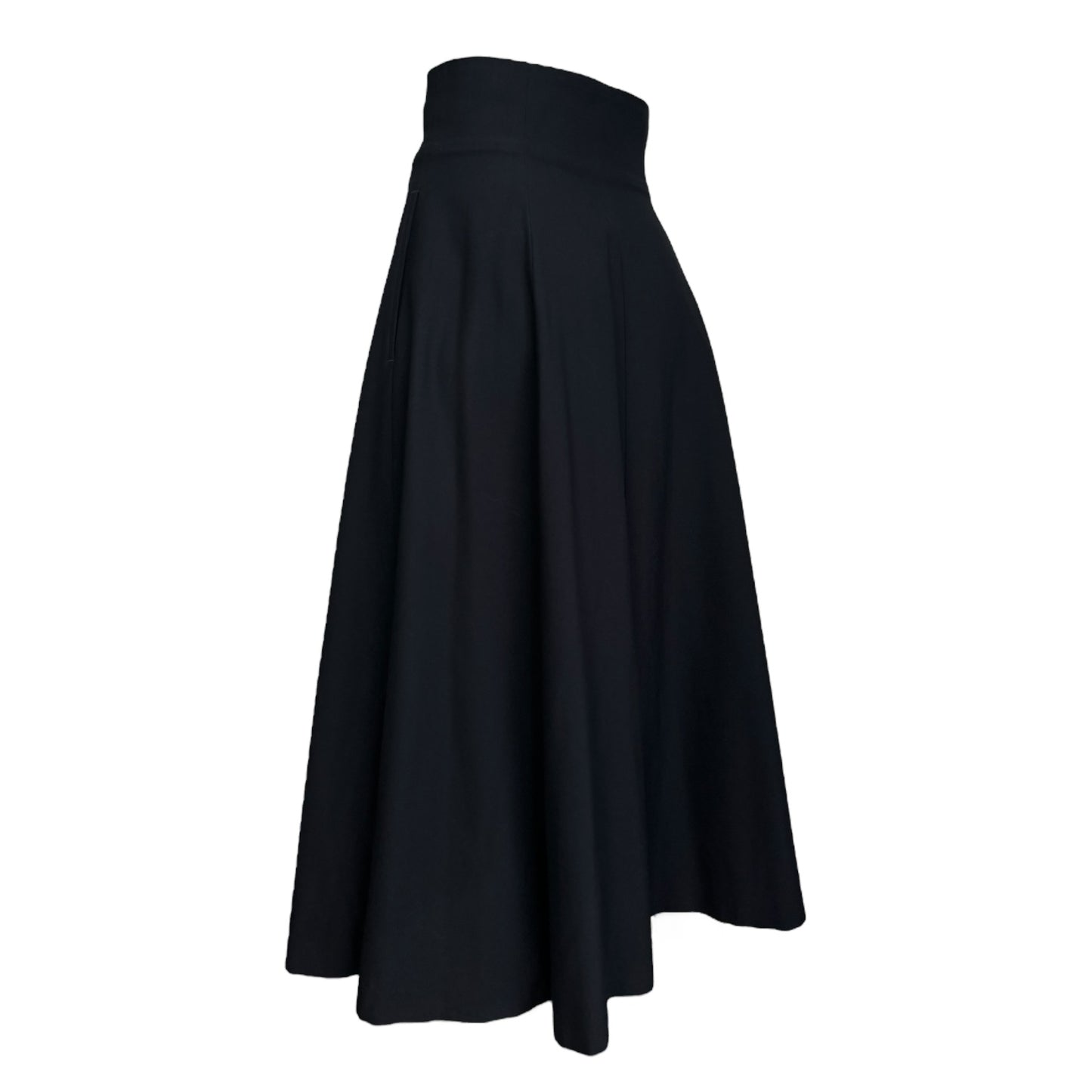 YOHJI YAMAMOTO FW1991 BLACK WOOL MIDI SKIRT