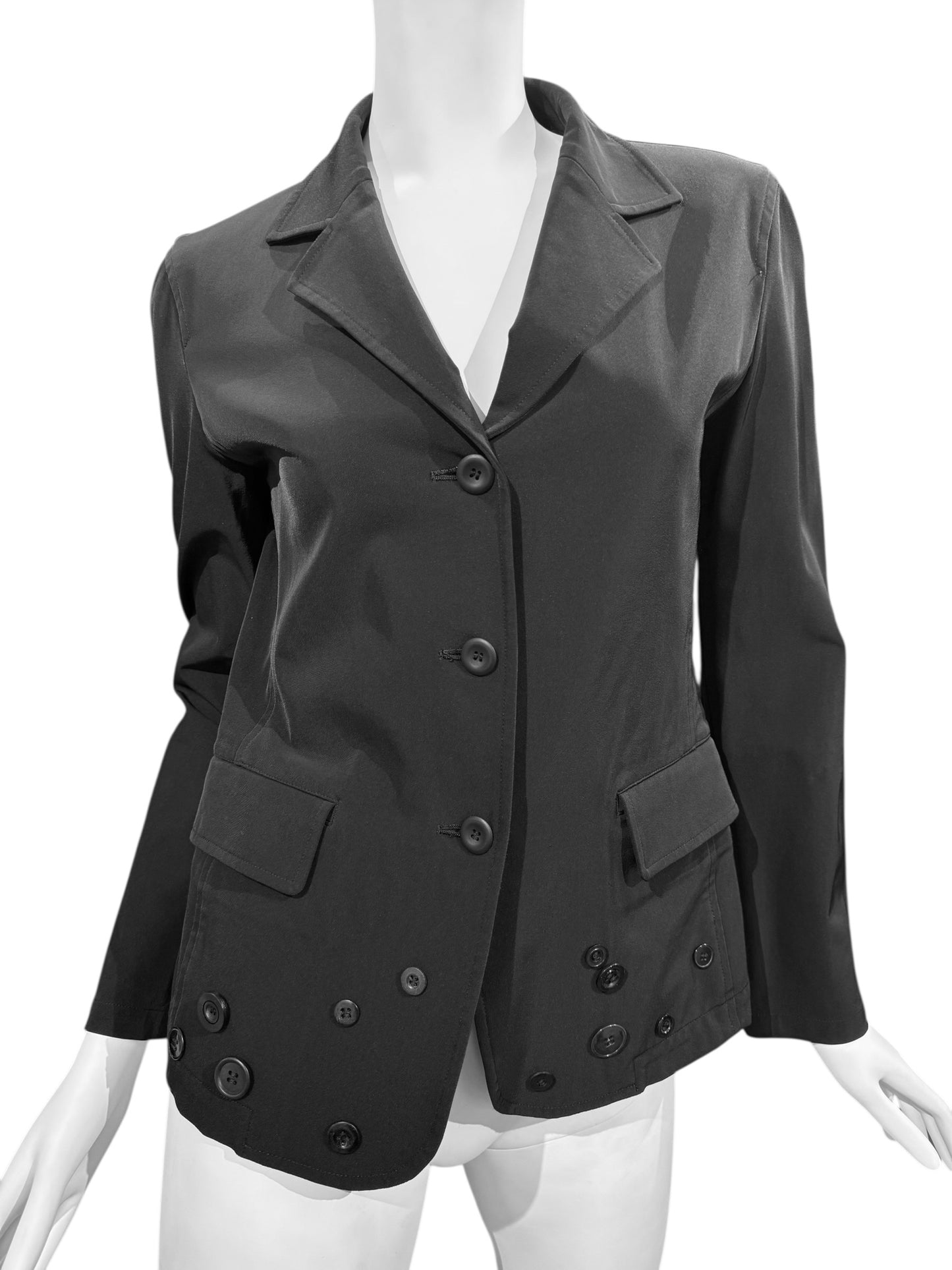 ISSEY MIYAKE SS2003 BY NAOKI TAKIZAWA  BLACK BUTTONS BLAZER