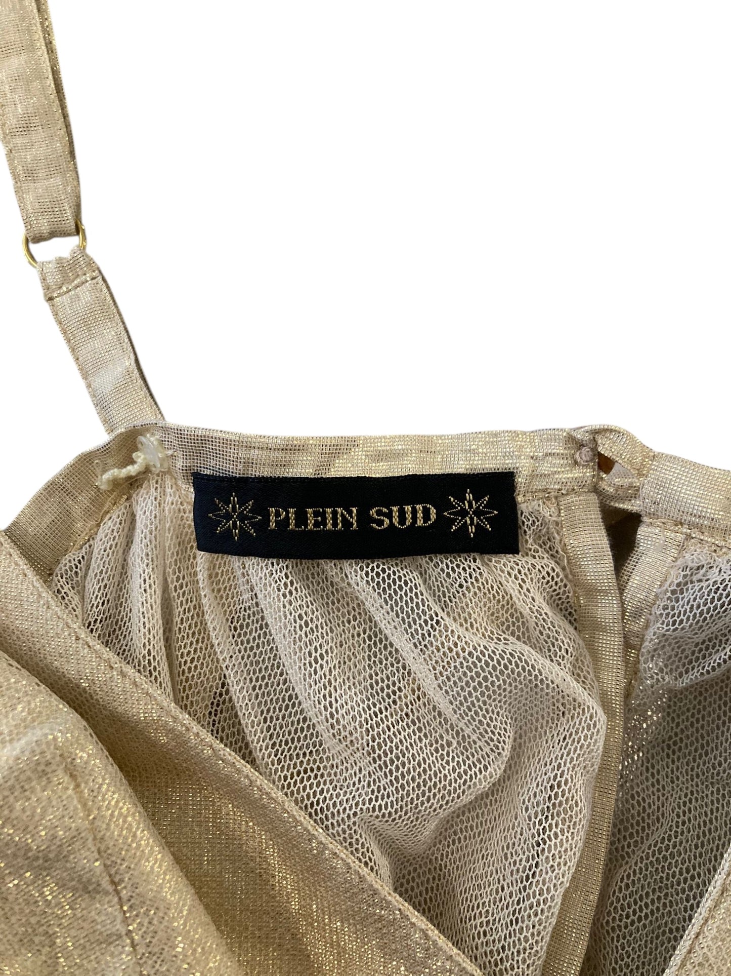 PLEIN SUD 2000s GOLDEN TULLE CAMI TOP
