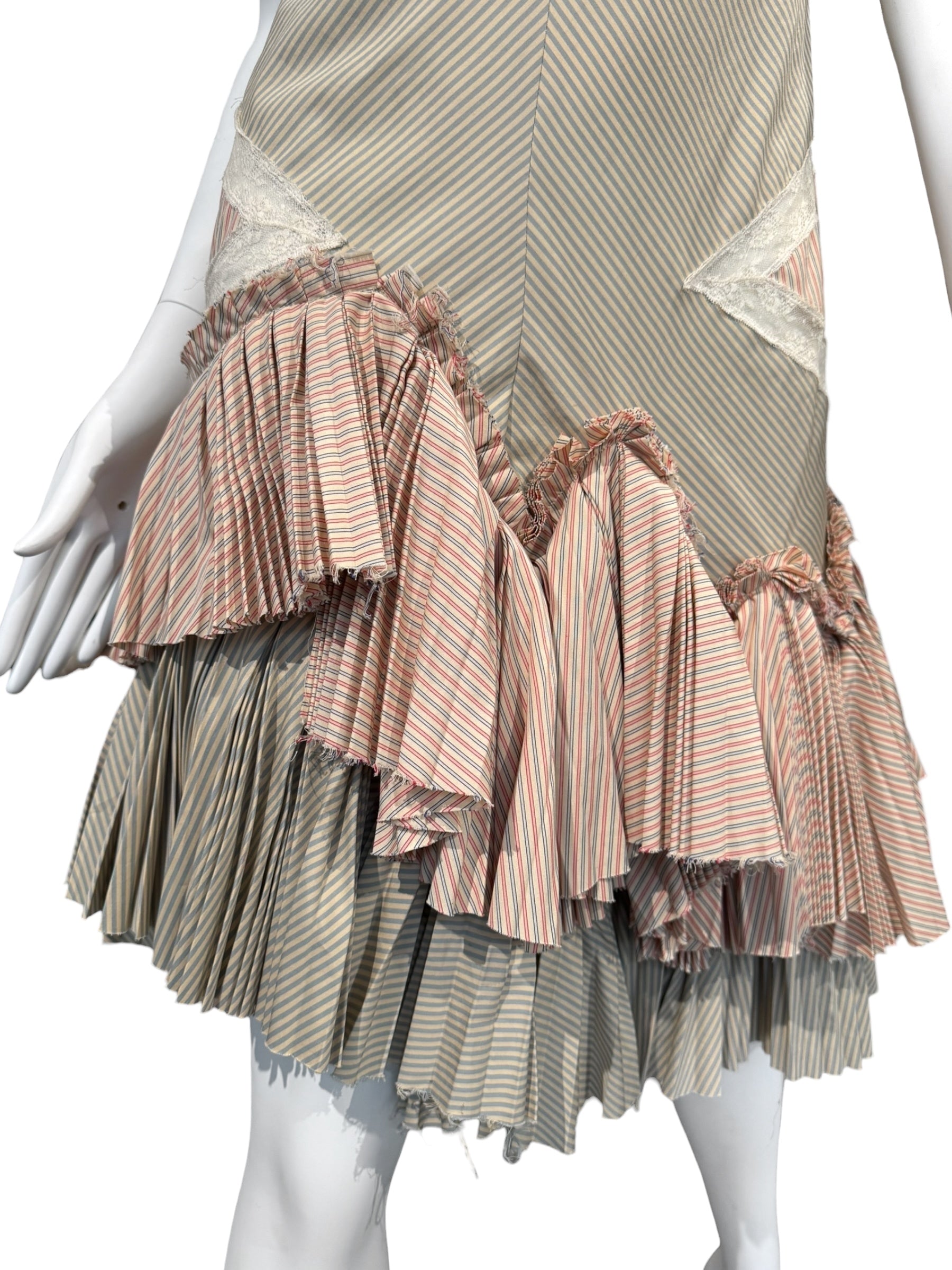 ALEXANDER MCQUEEN SS2005 «IT'S ONLY A GAME» PINK & GREEN STRIPED