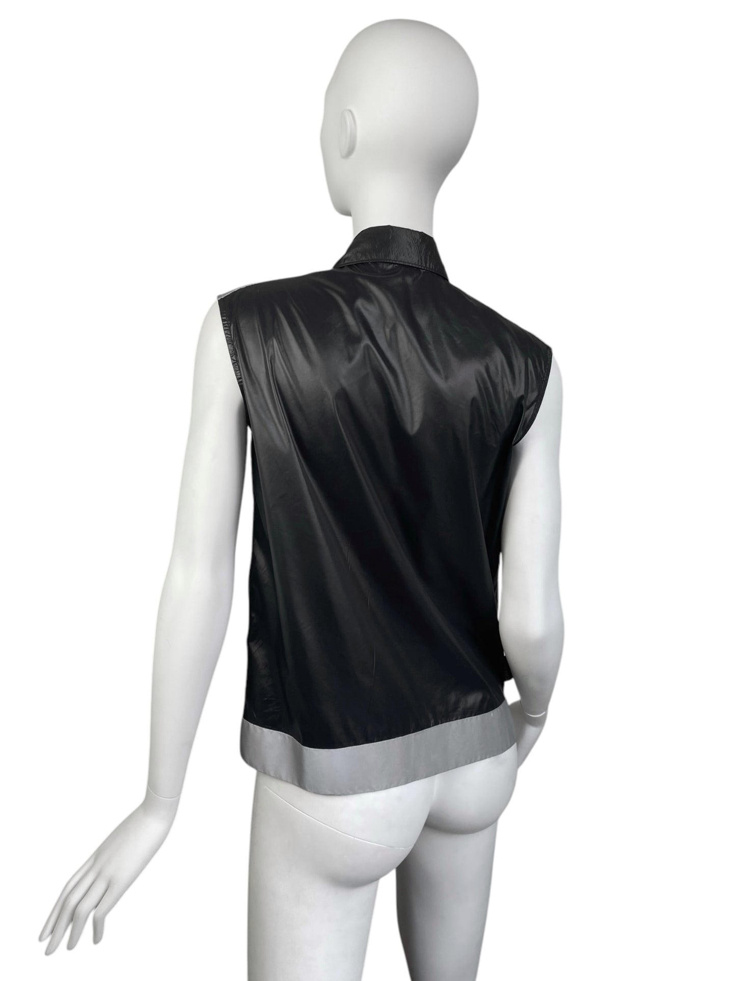 CHANEL SS1999 BY KARL LAGERFELD BLACK NYLON REFLECTIVE HEM VEST