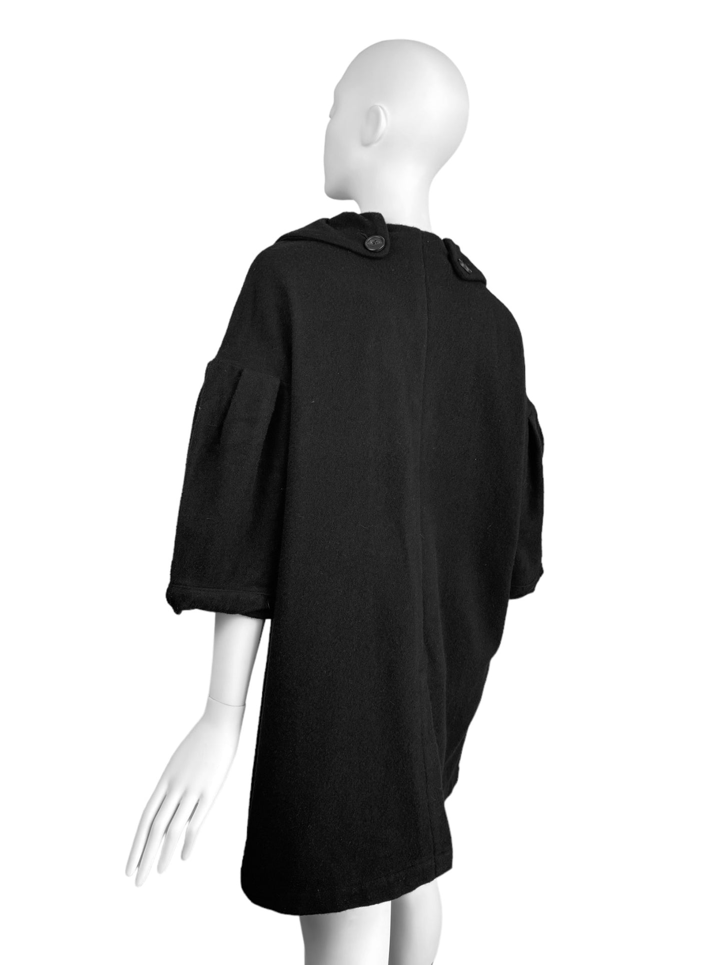 KAPITAL 2010s BLACK WOOL BALLOON COAT/DRESS