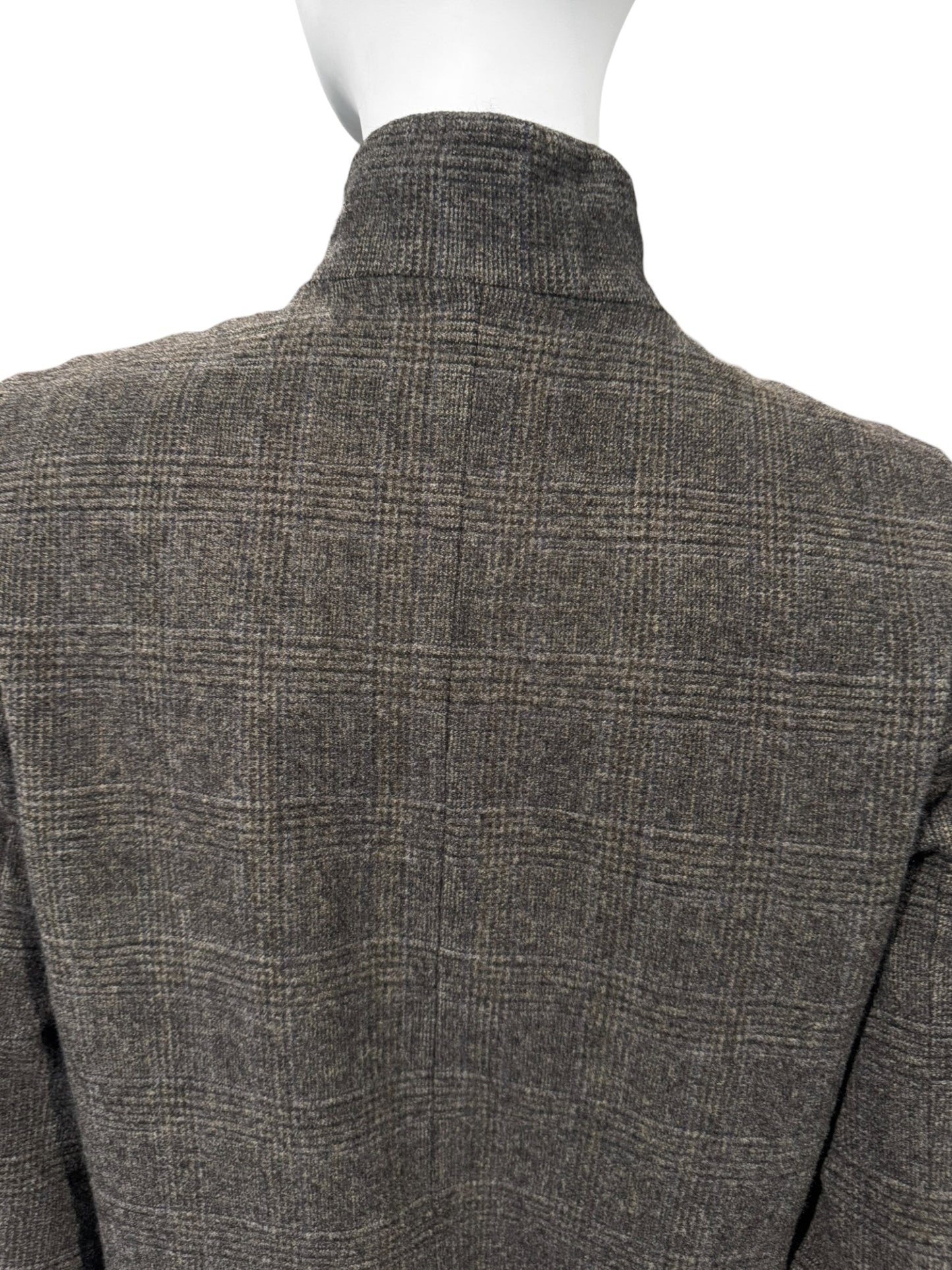 SHIRIN GUILD 1990s BROWN WOOL PRINCE OF WALES JACKET