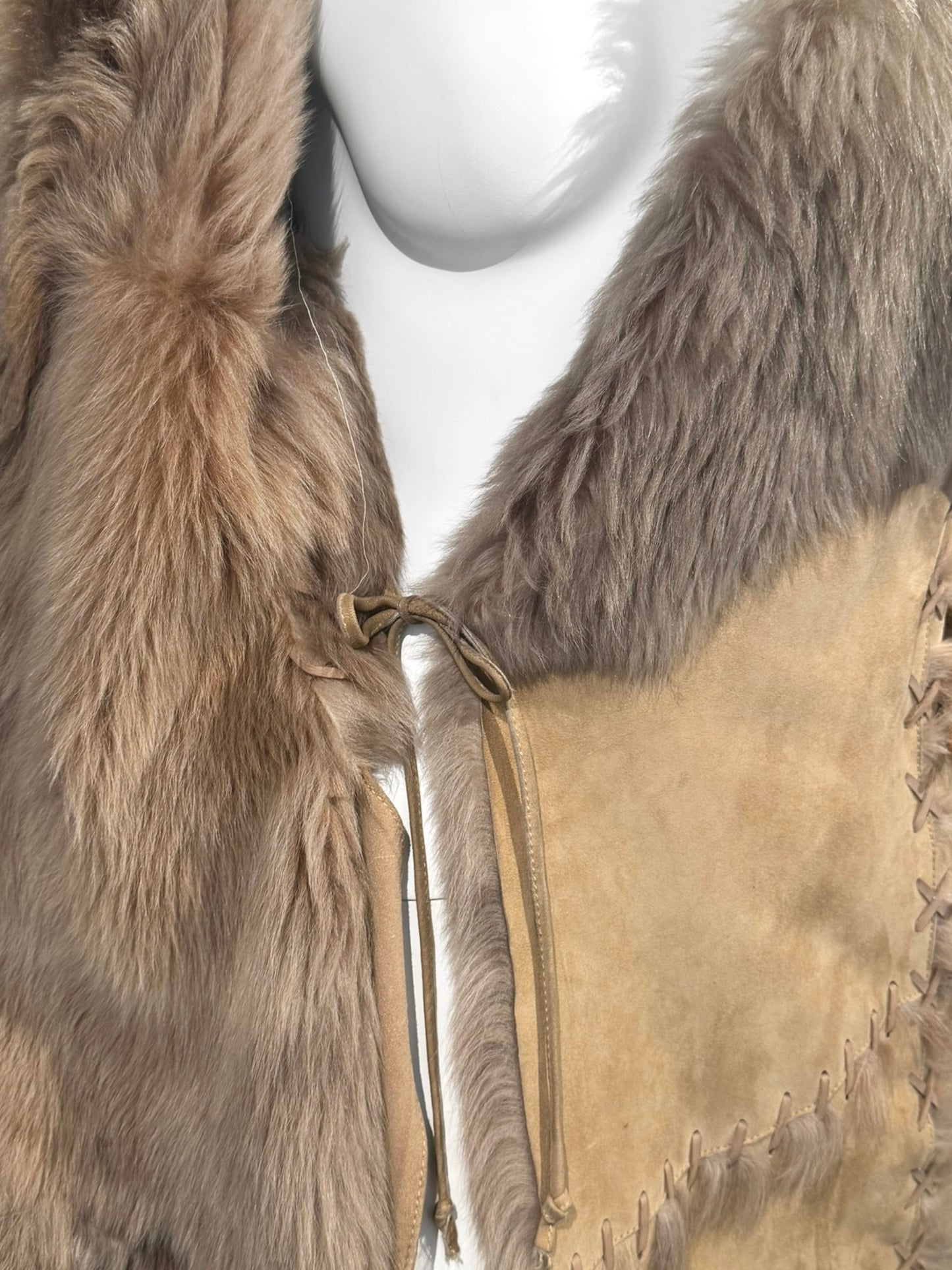 ALEXANDER MCQUEEN FW1999 «THE OVERLOOK» BROWN LACE-UP SHEARLING COAT
