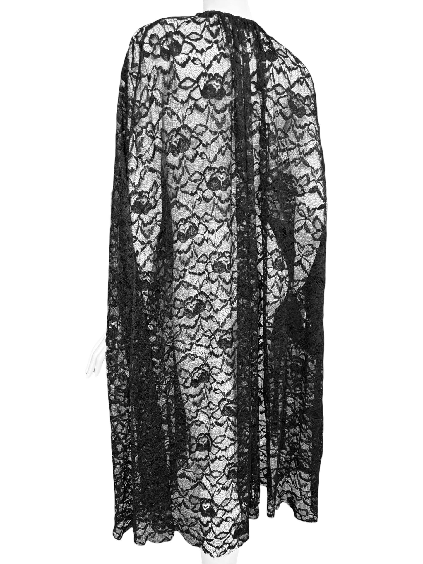 PRADA FW2019 BLACK LACE CAPE