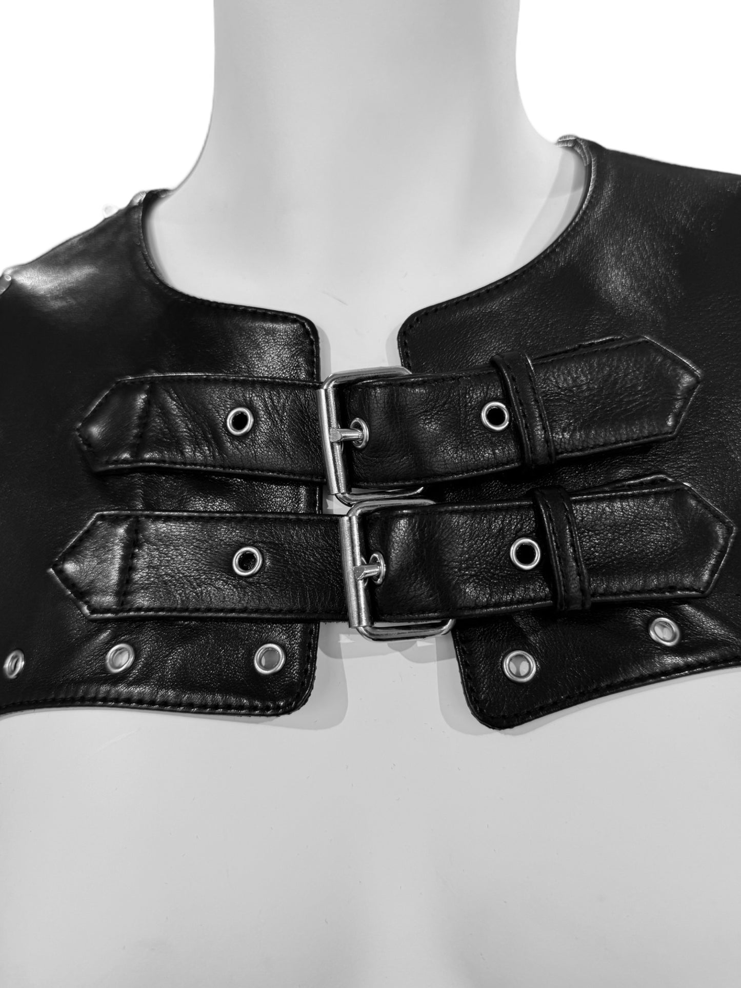 PLEIN SUD FW2002 BLACK LEATHER BONDAGE HARNESS