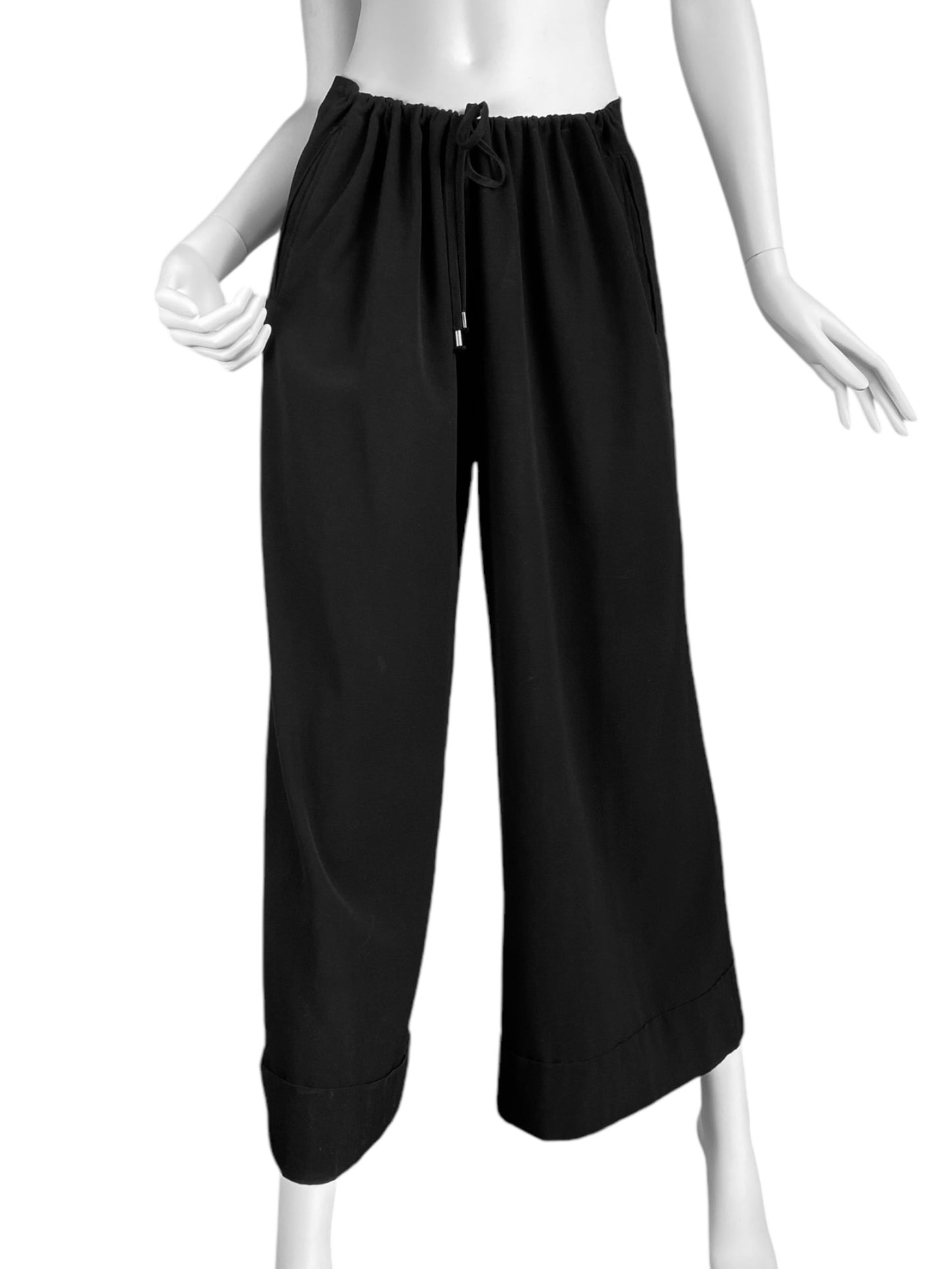 JEAN PAUL GAULTIER 2000s BLACK WIDE LEG PANTS