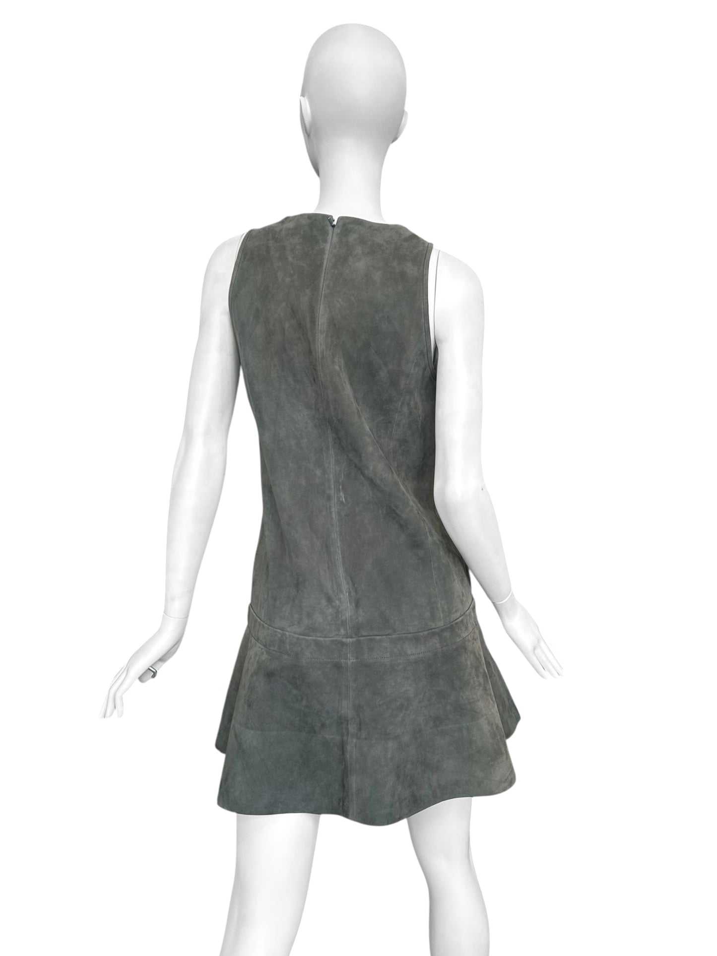 BALENCIAGA SS2013 BY NICOLAS GHESQUIÈRE GREY SUEDE A-LINE MINI DRESS