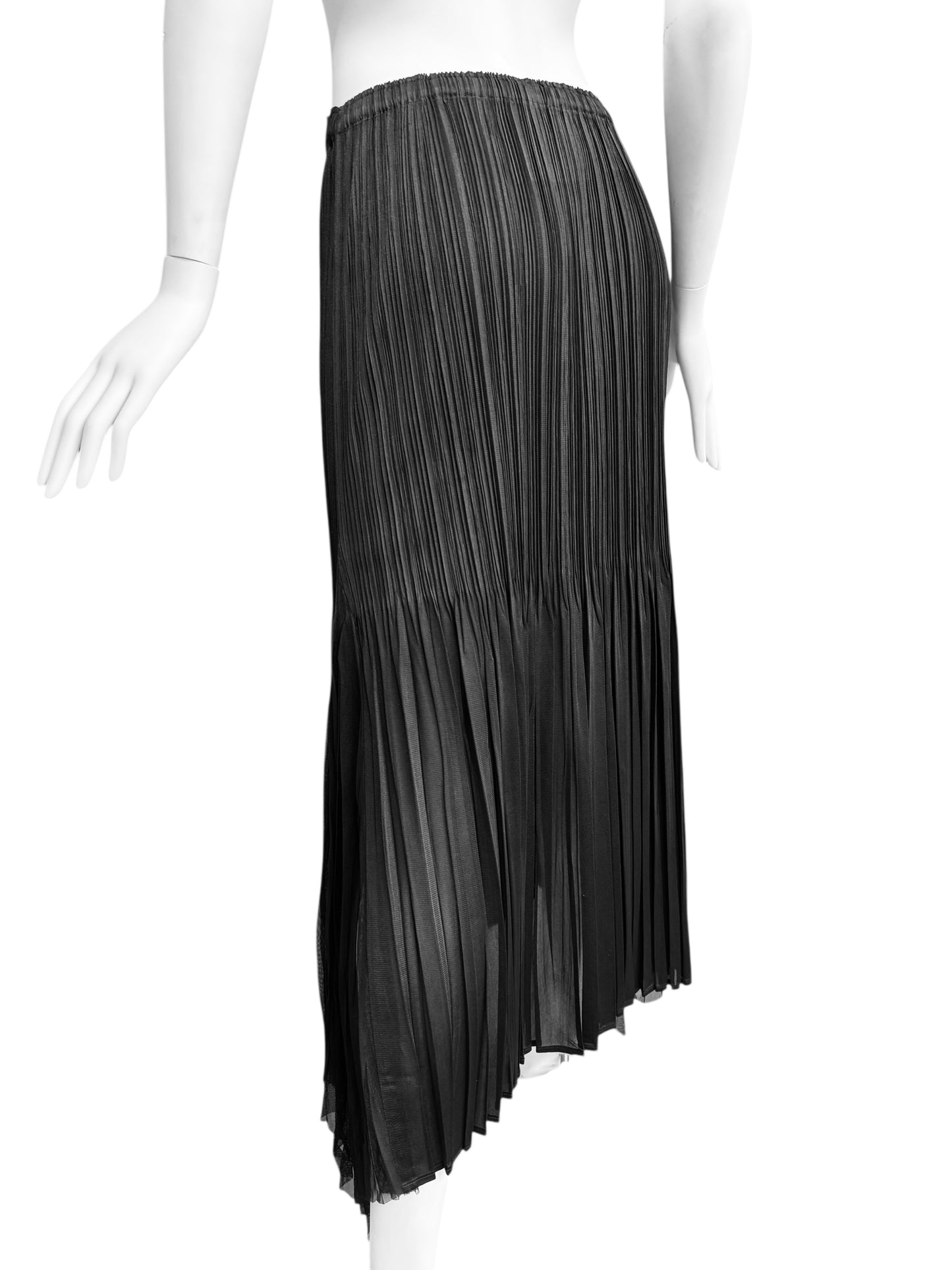 PLEATS PLEASE 2010s BLACK PLEATED MAXI SKIRT