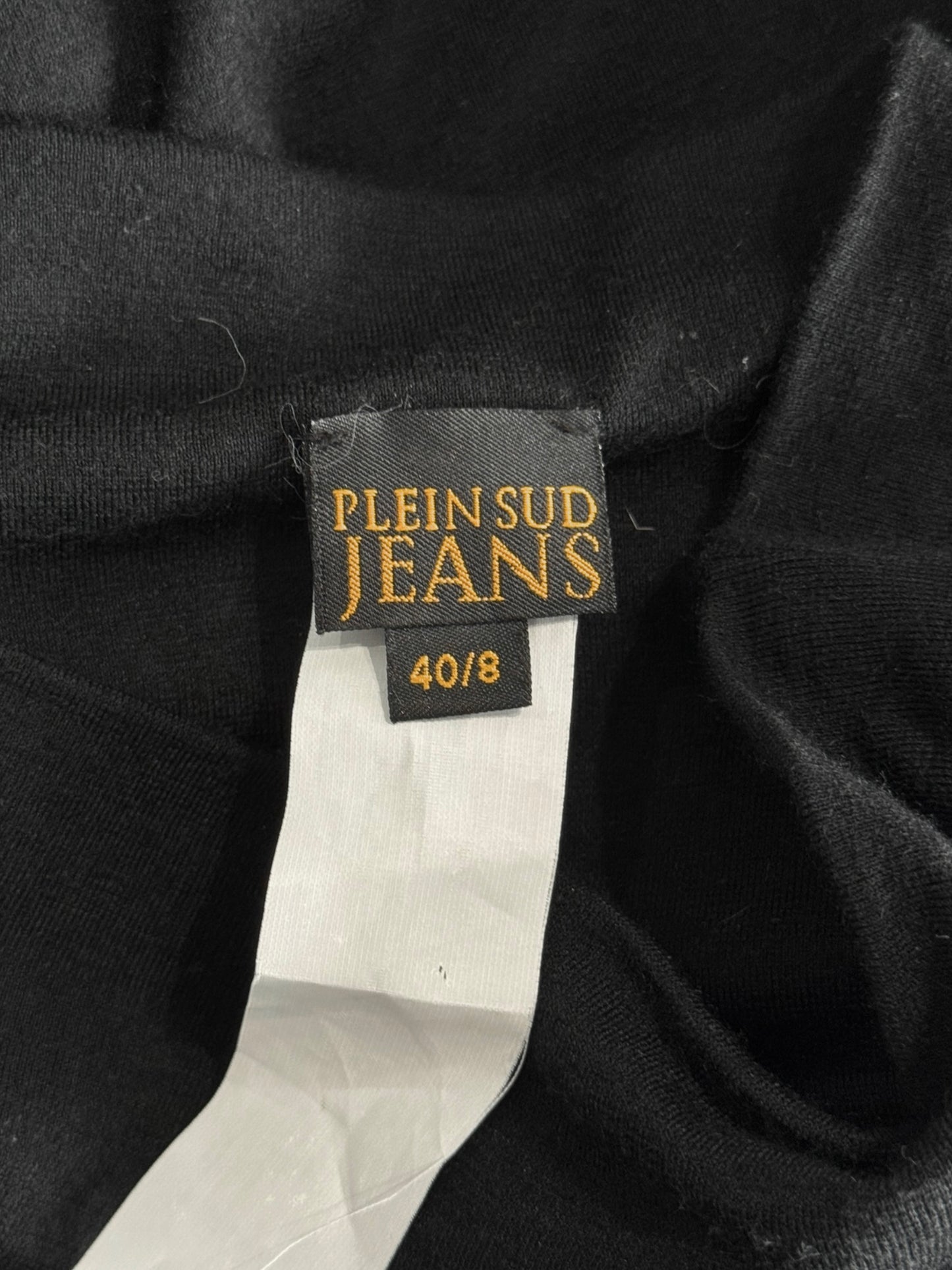 PLEIN SUD JEANS FW2003 BLACK HOOK & EYE MIDI SKIRT