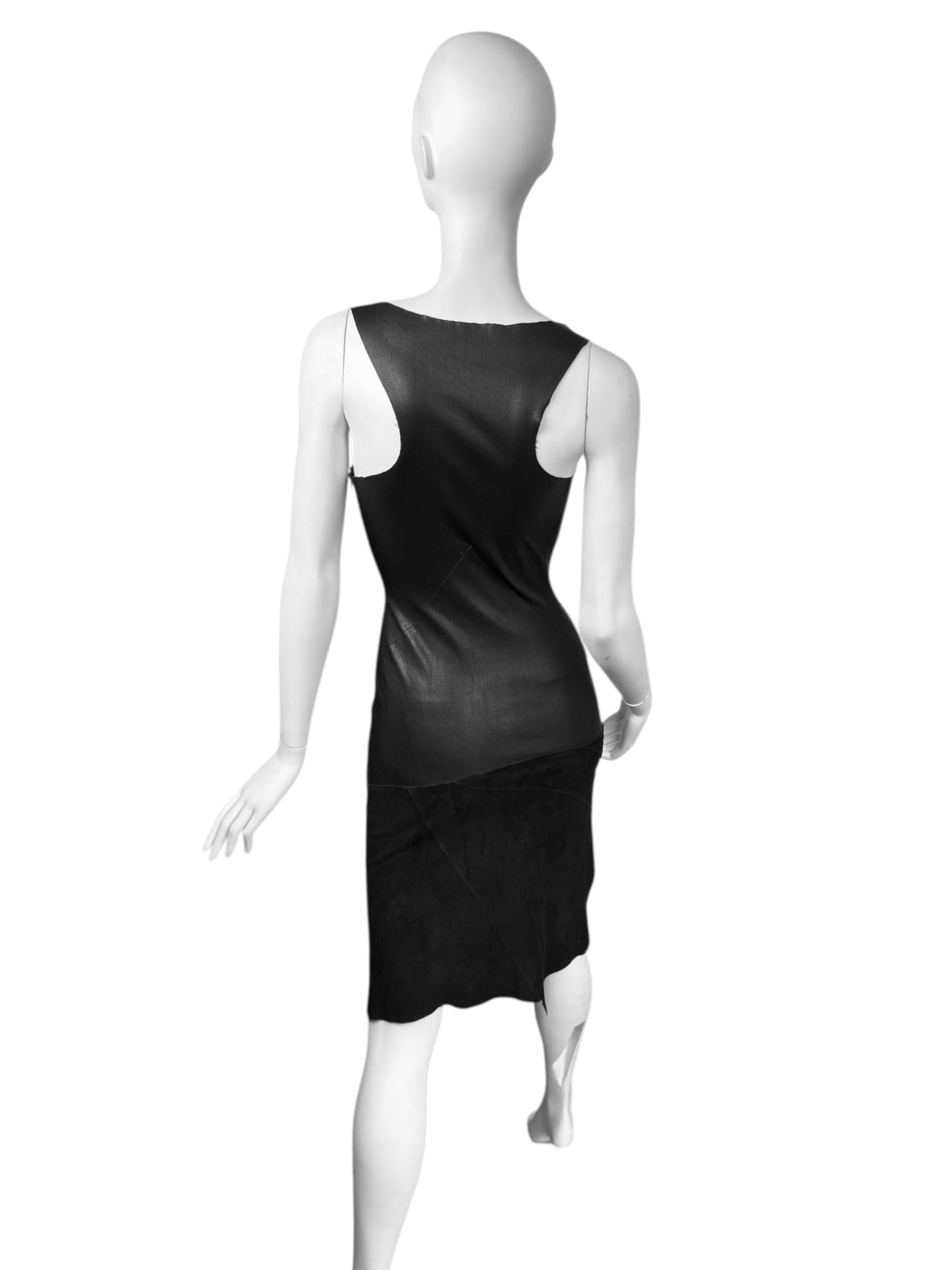 JITROIS 2000s BLACK LEATHER LACE-UP DRESS