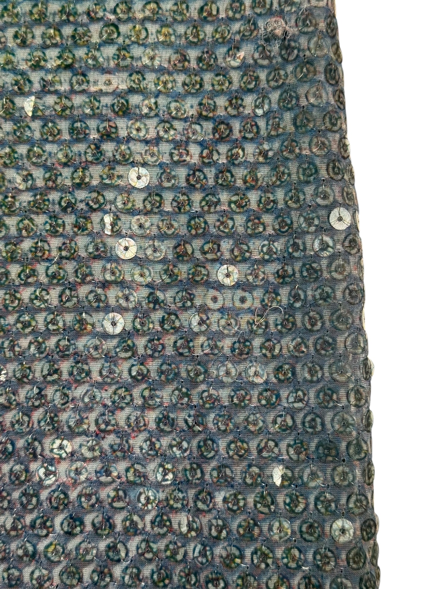 ALEXANDER MCQUEEN SS1997 «LA POUPÉE» BLUE SEQUINS DOLPHIN PRINT BUMSTER MIDI SKIRT