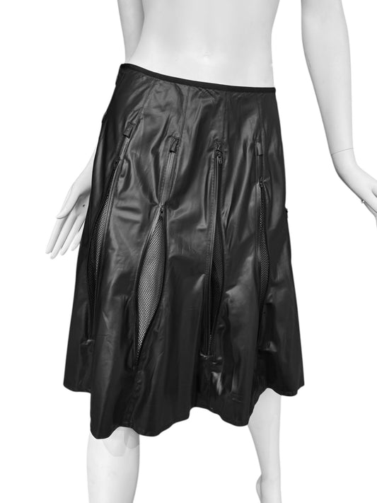 JUNYA WATANABE SS2013 BLACK ZIP MIDI SKIRT