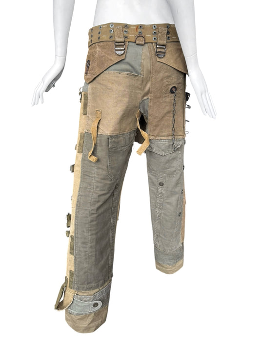 DOLCE & GABBANA FW2003 KHAKI MILITARY RECONSTRUCTED PANTS