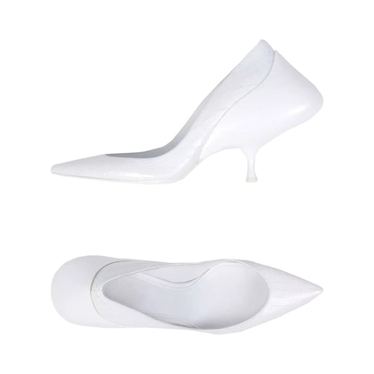 MAISON MARGIELA SS2016 BY GALLIANO WHITE LEATHER HUMPBACKED HEELS