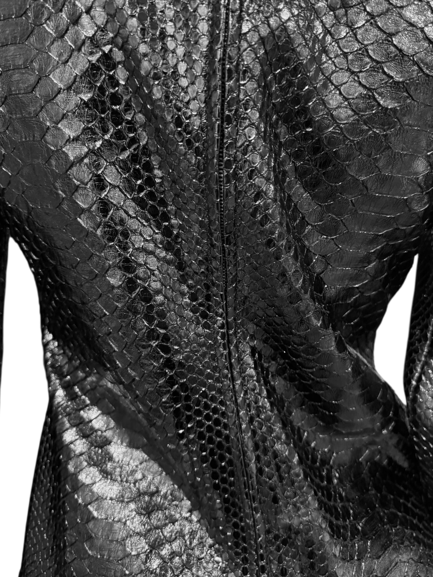 GUCCI FW2013 BY FRIDA GIANNINI BLACK PYTHON LEATHER JACKET