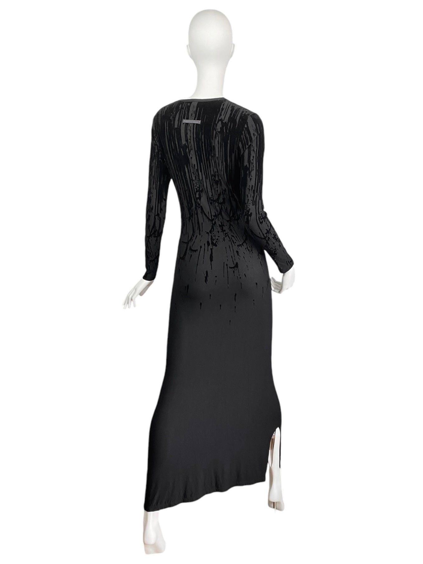 JEAN-PAUL GAULTIER FW1998 BLACK VELVET BLOOD DRIP MAXI DRESS