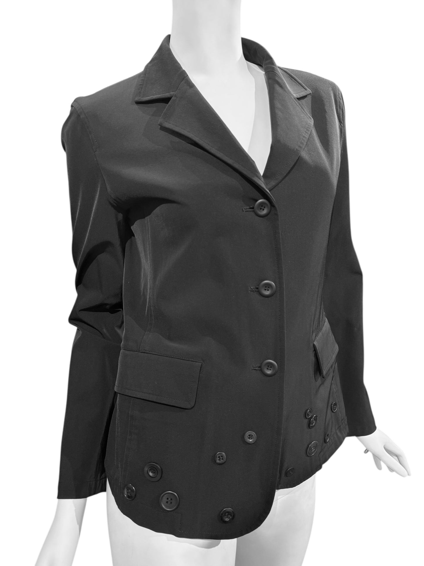 ISSEY MIYAKE SS2003 BY NAOKI TAKIZAWA  BLACK BUTTONS BLAZER