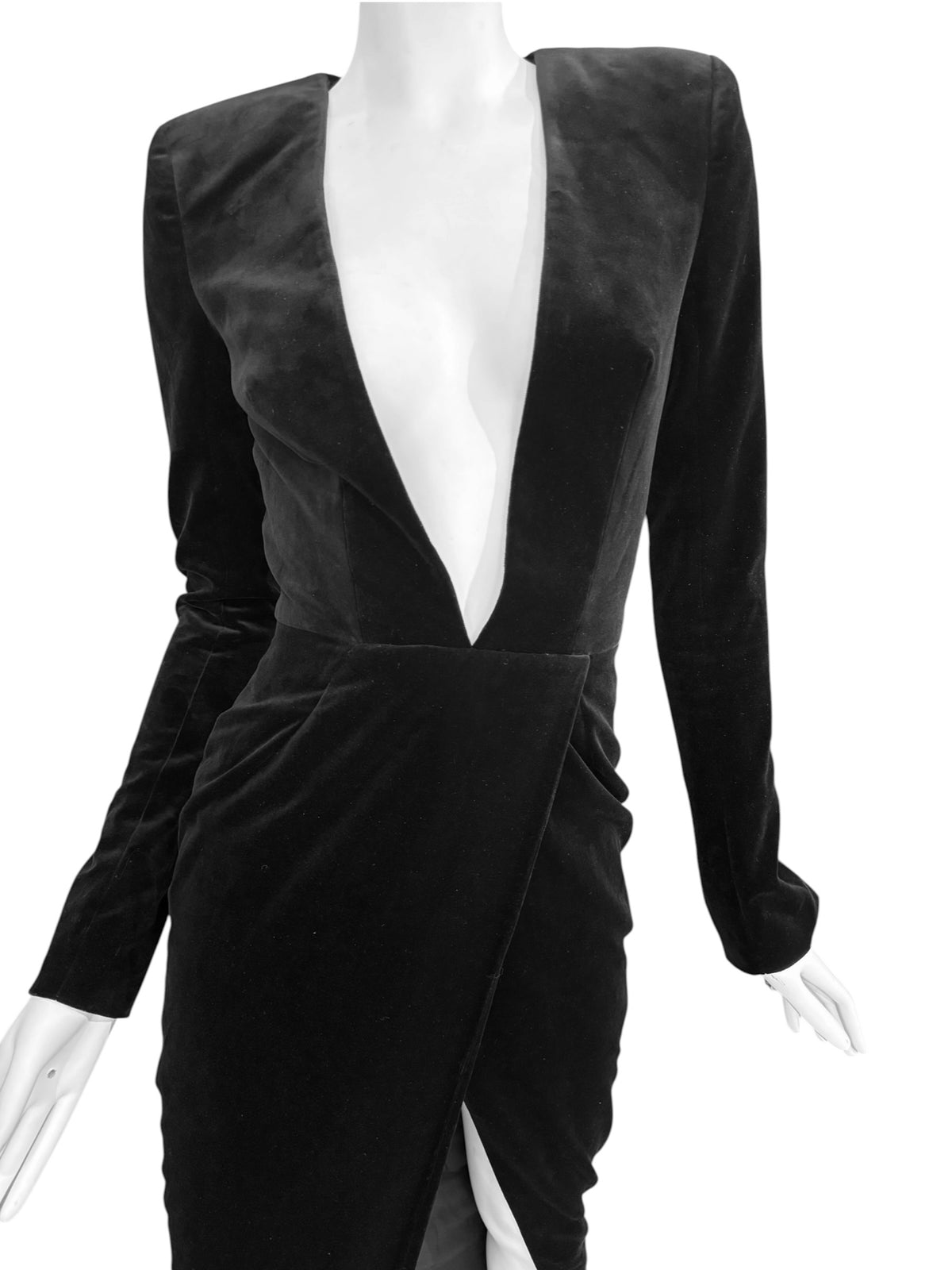 ALEXANDRE VAUTHIER FW2018 BLACK VELVET MAXI DRESS
