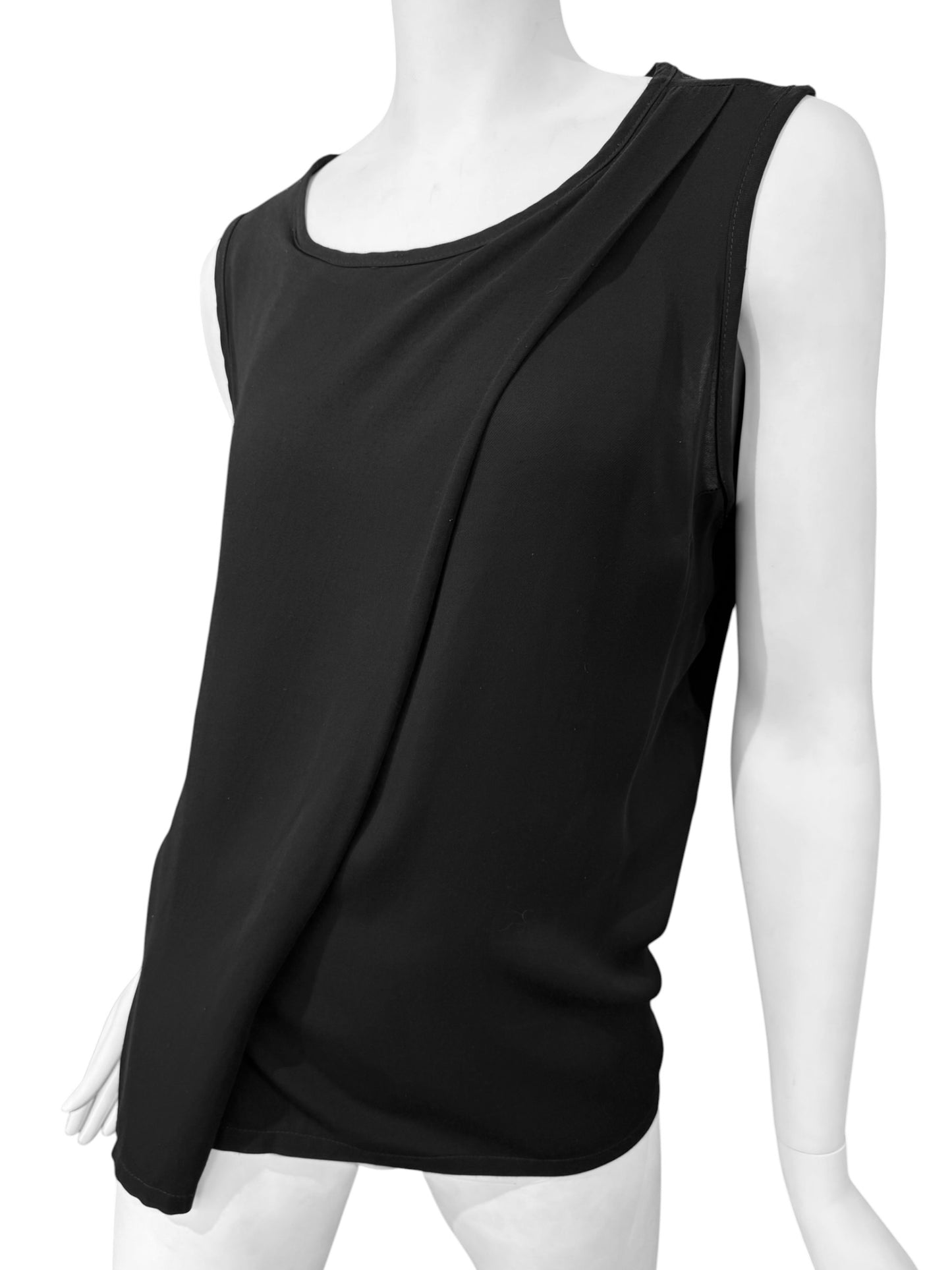 ANN DEMEULEMEESTER FW2015 BY SÉBASTIEN MEUNIER BLACK PLEAT TANK TOP