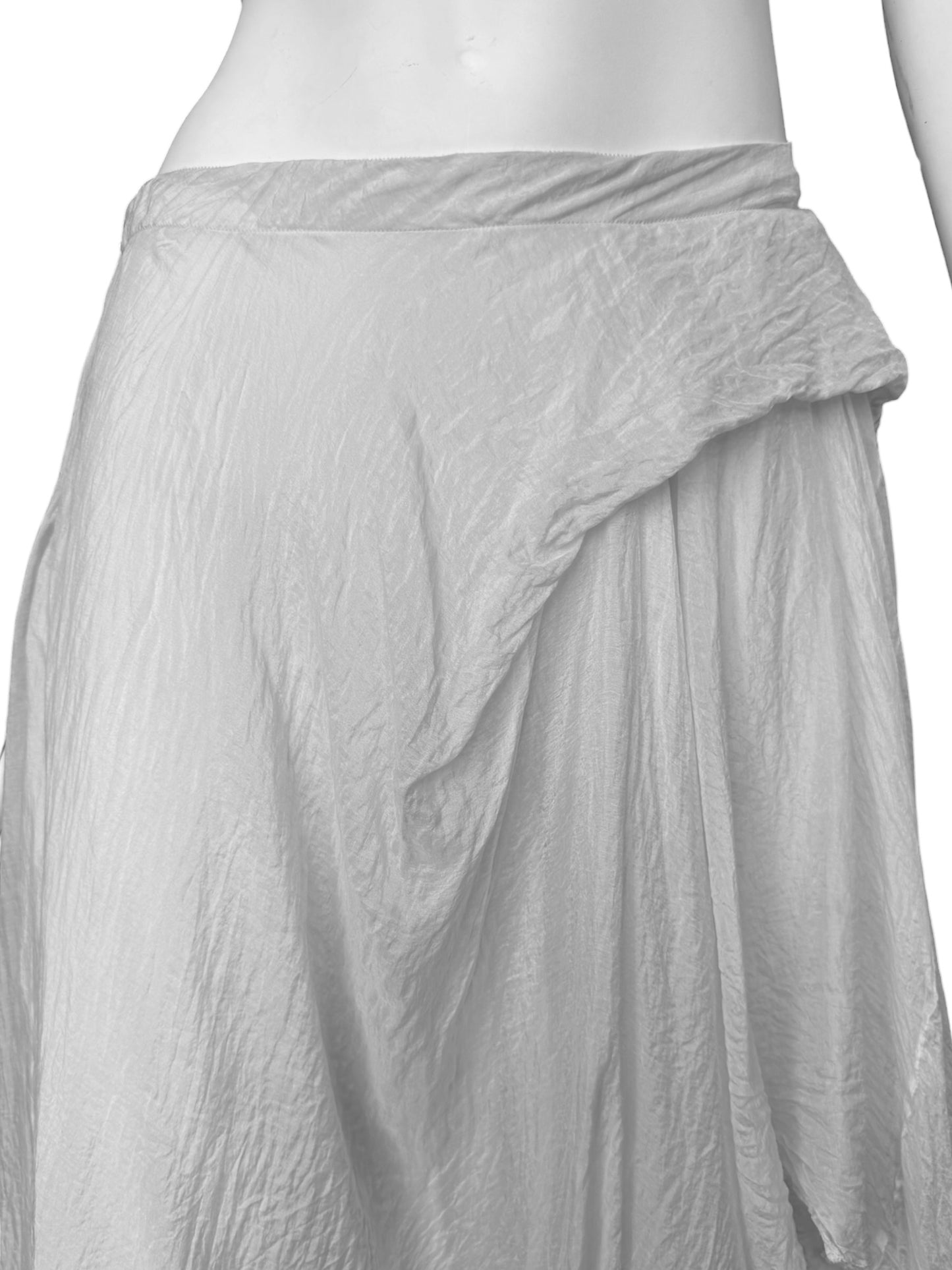 MARC LE BIHAN 2020s WHITE SILK MIDI SKIRT