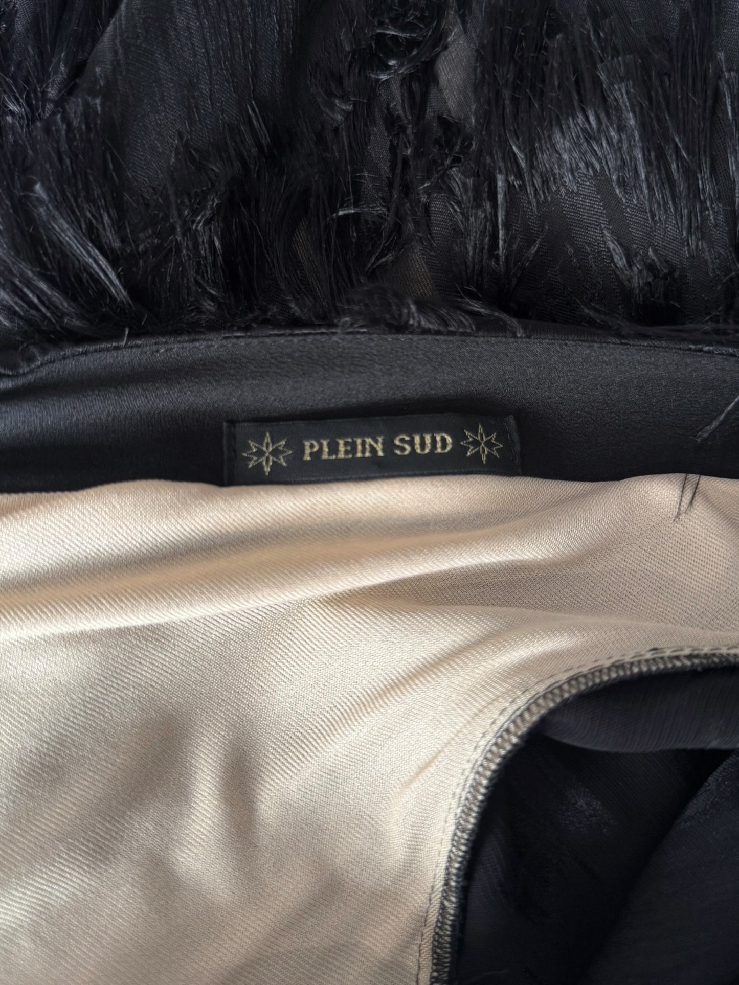 PLEIN SUD 2010s BLACK DISTRESS MIDI DRESS