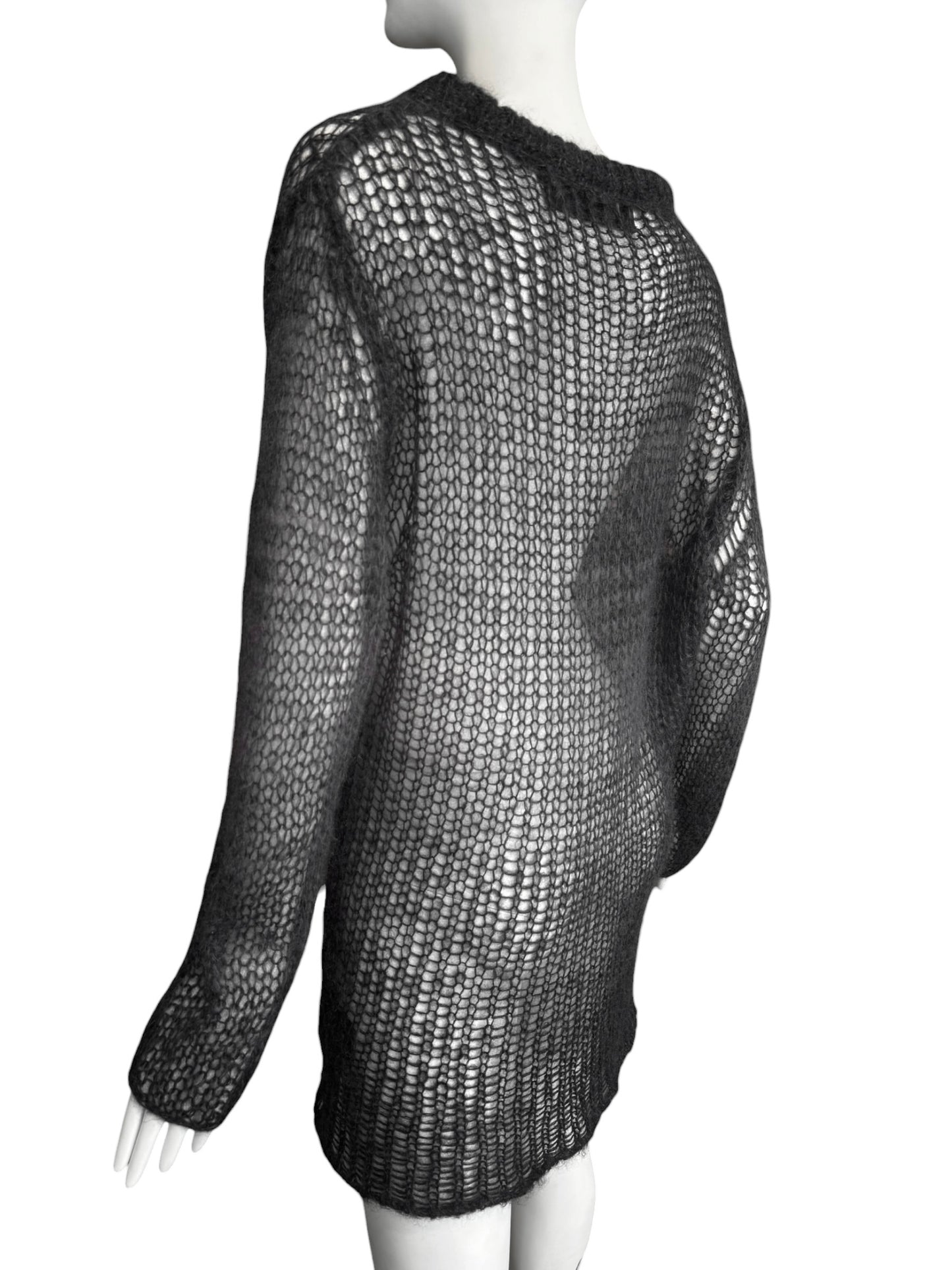 ISABEL BENENATO FW2014 GREY MOHAIR BLEND SWEATER