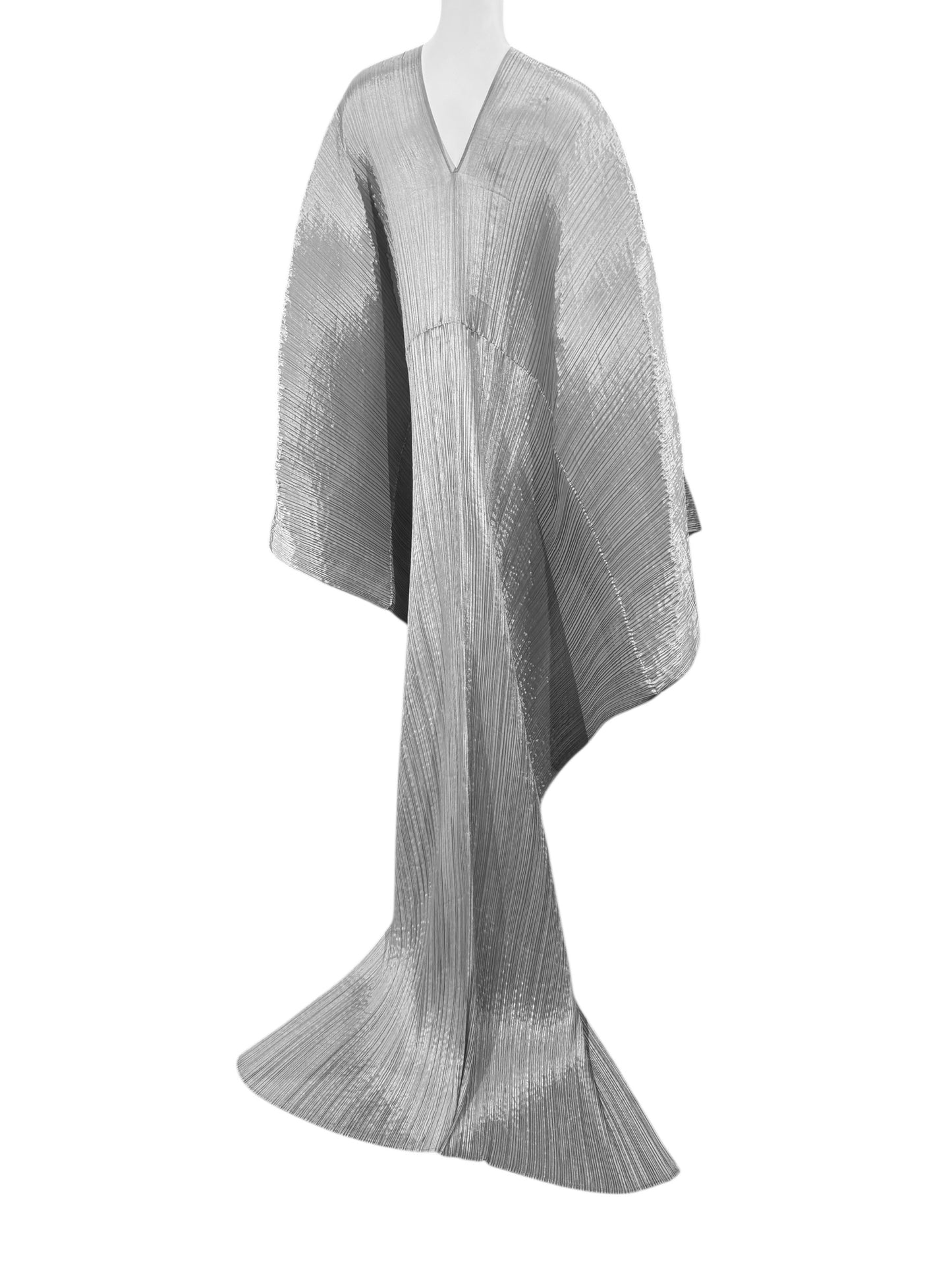 PLEATS PLEASE FW2010 BY DAI FUJIWRA SILVER MADAME-T STOLE DRESS