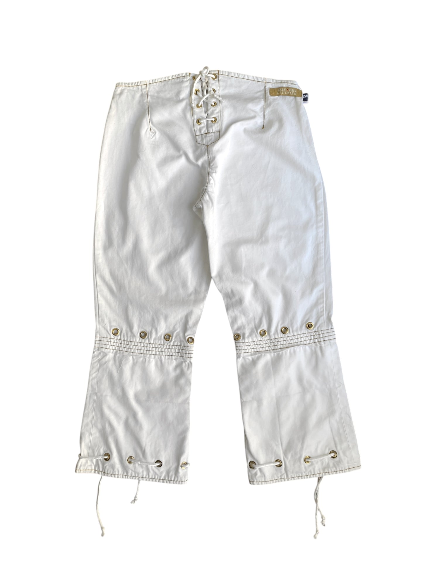 JEAN PAUL GAULTIER 2000s WHITE LACED CAPRI PANTS