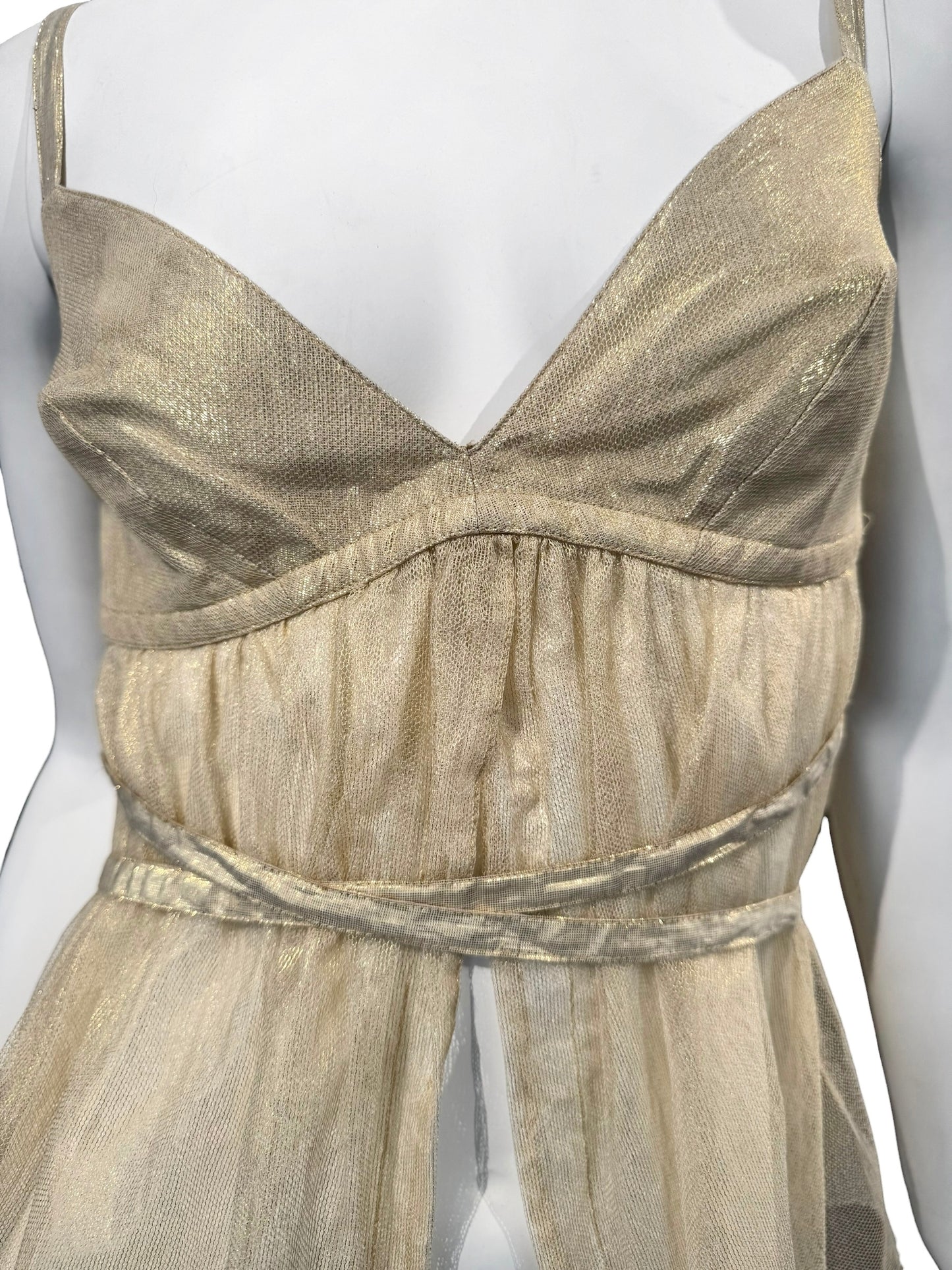 PLEIN SUD 2000s GOLDEN TULLE CAMI TOP