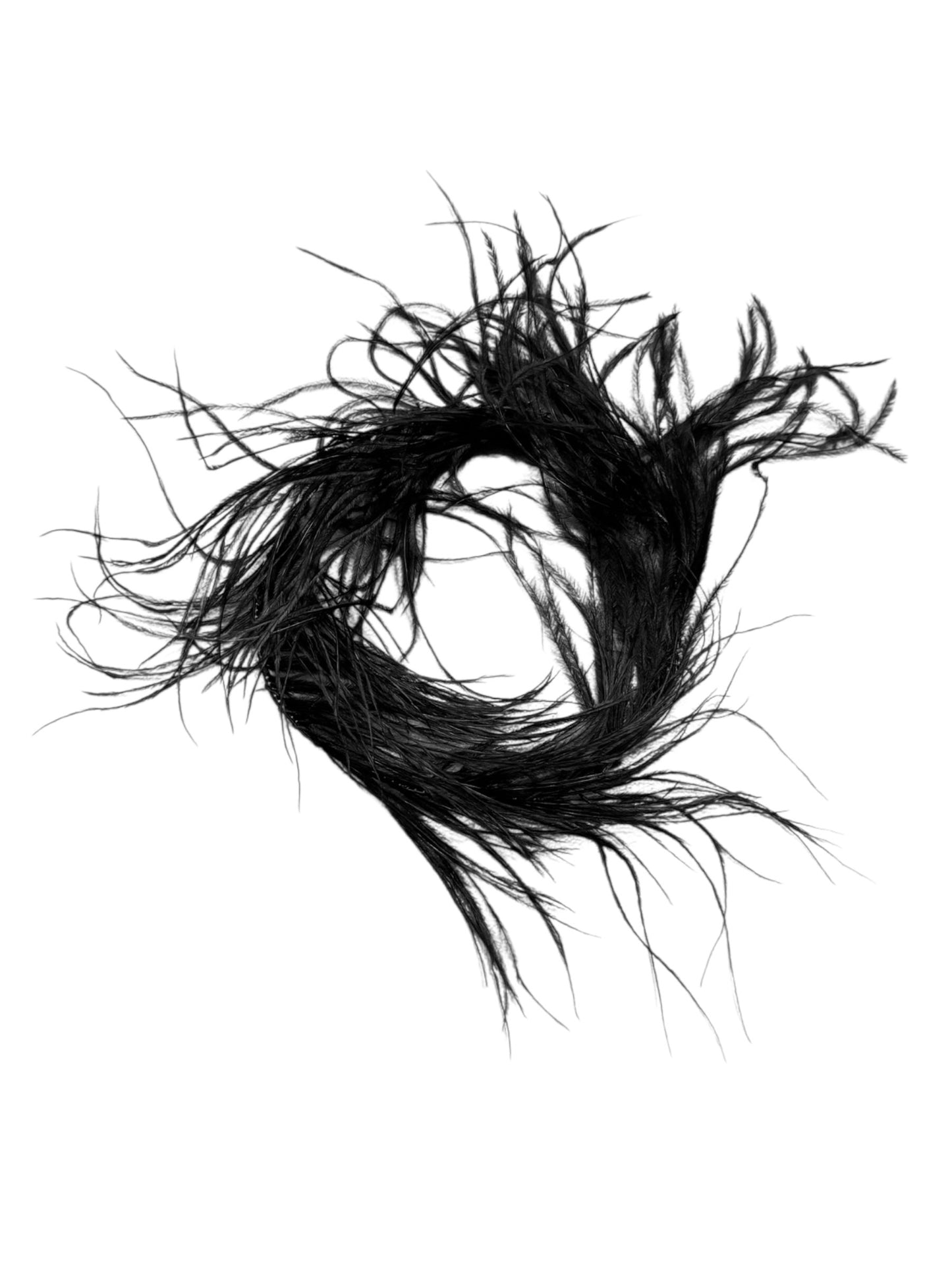 ANN DEMEULEMEESTER SS2018 BY SÉBASTIEN MEUNIER BLACK OSTRICH FEATHERS HEADBAND