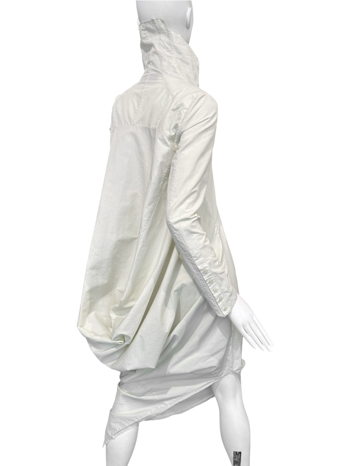 MARC LE BIHAN 2020s OFF-WHITE DRAPED HIGH-NECK MAXI DRESS