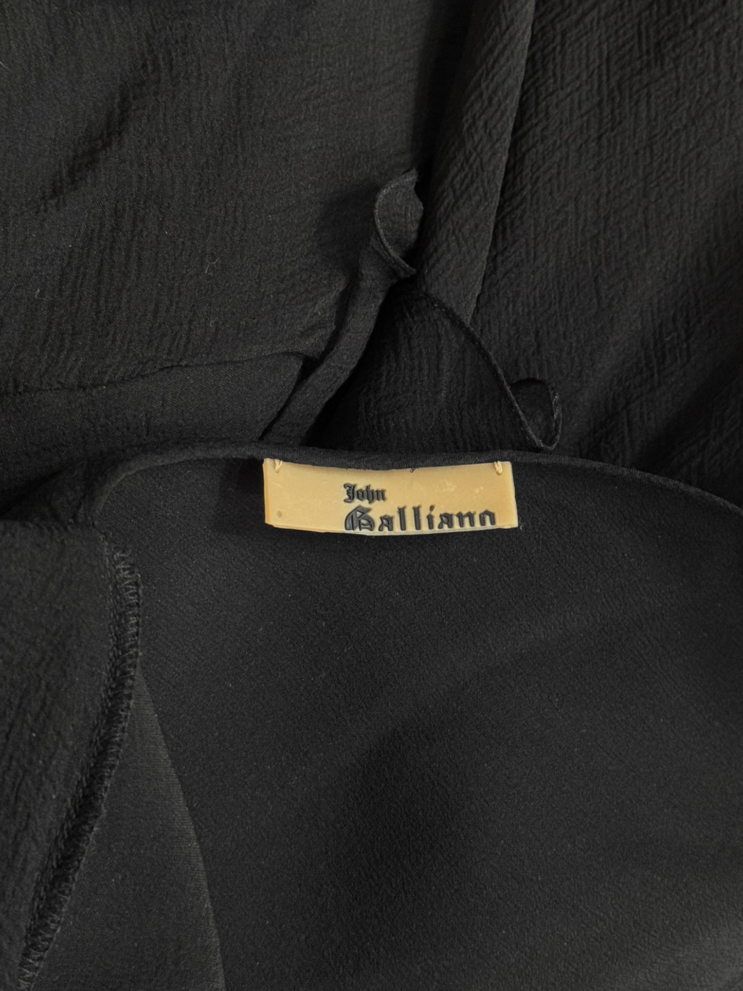 JOHN GALLIANO FW2004 BLACK SILK RUFFLES MAXI DRESS